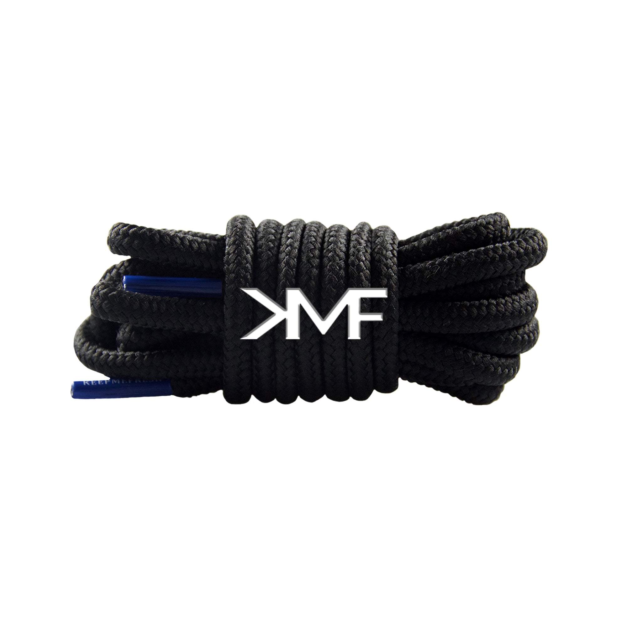 Black/Blue KMF Thick Round Shoelaces
