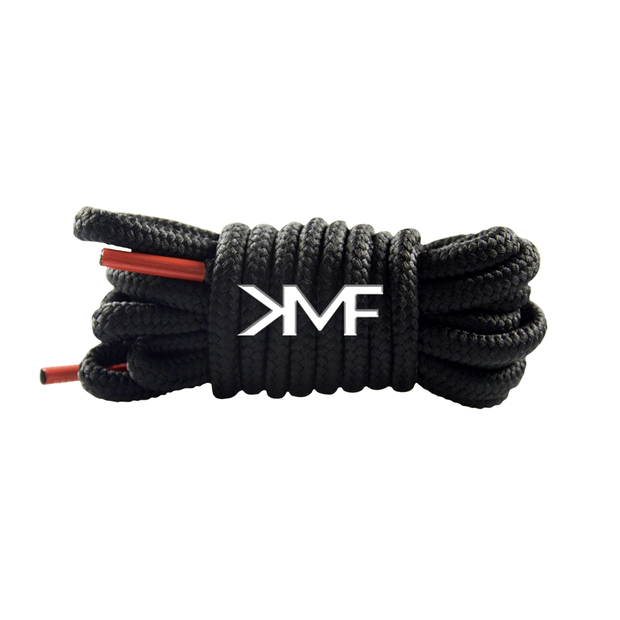 Black/Red KMF Thick Round Shoelaces