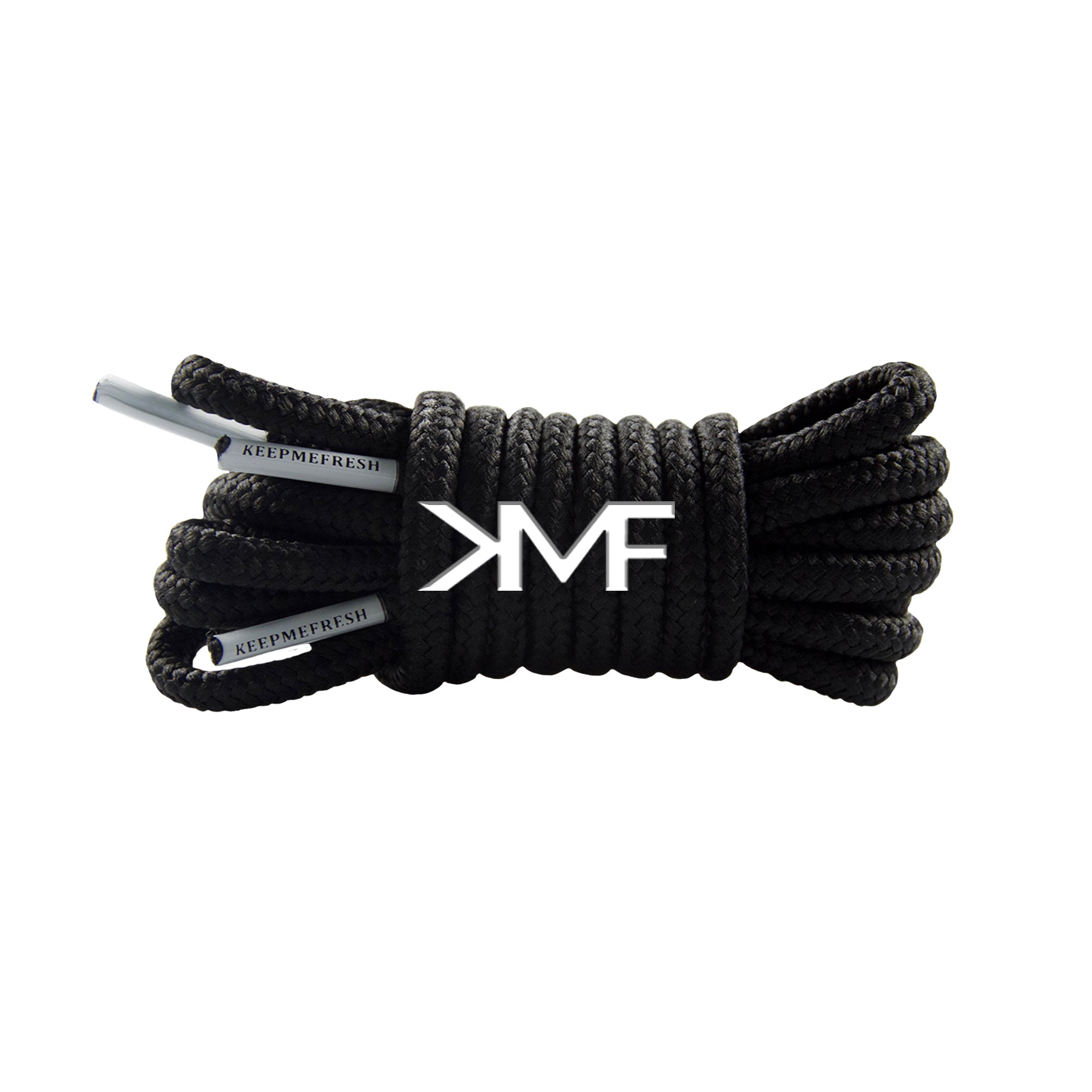 Black/White KMF Thick Round Shoelaces