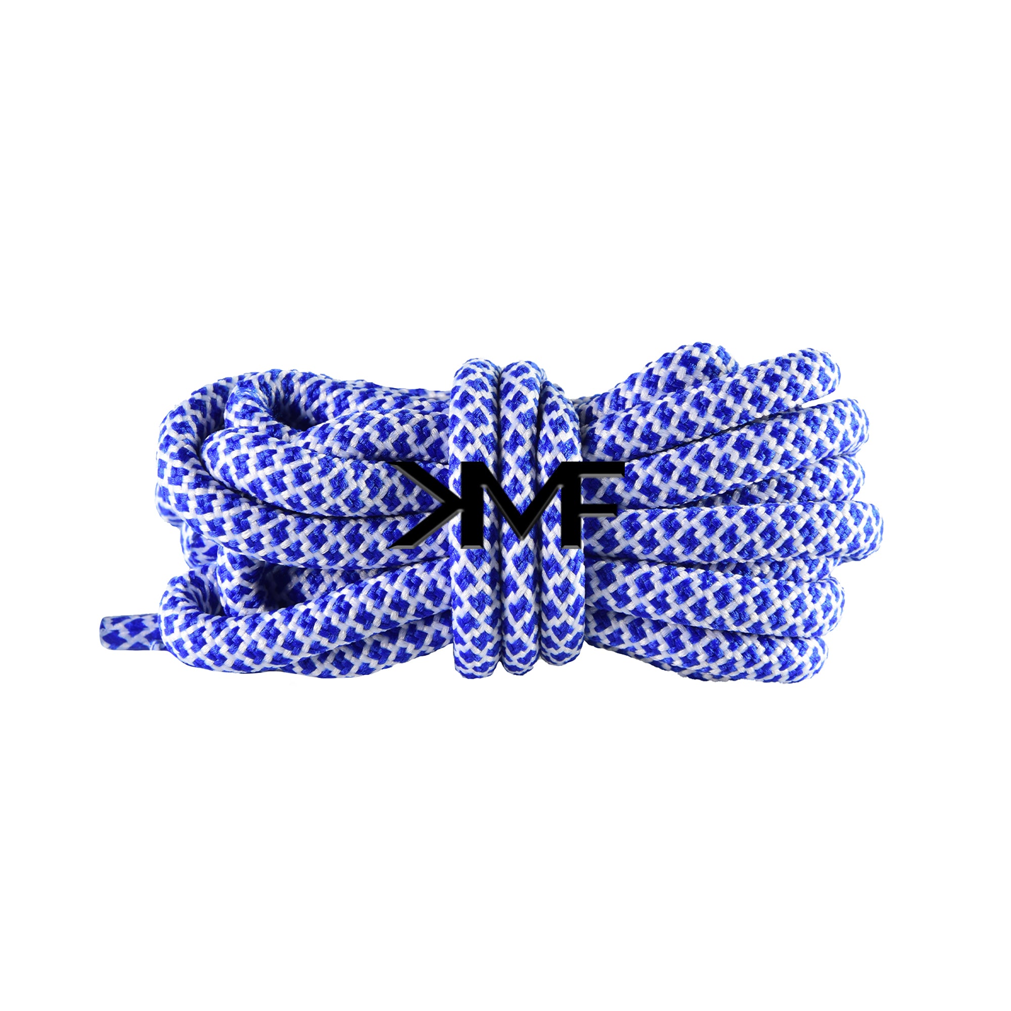 Blue & White Honeycomb Rope Shoelaces