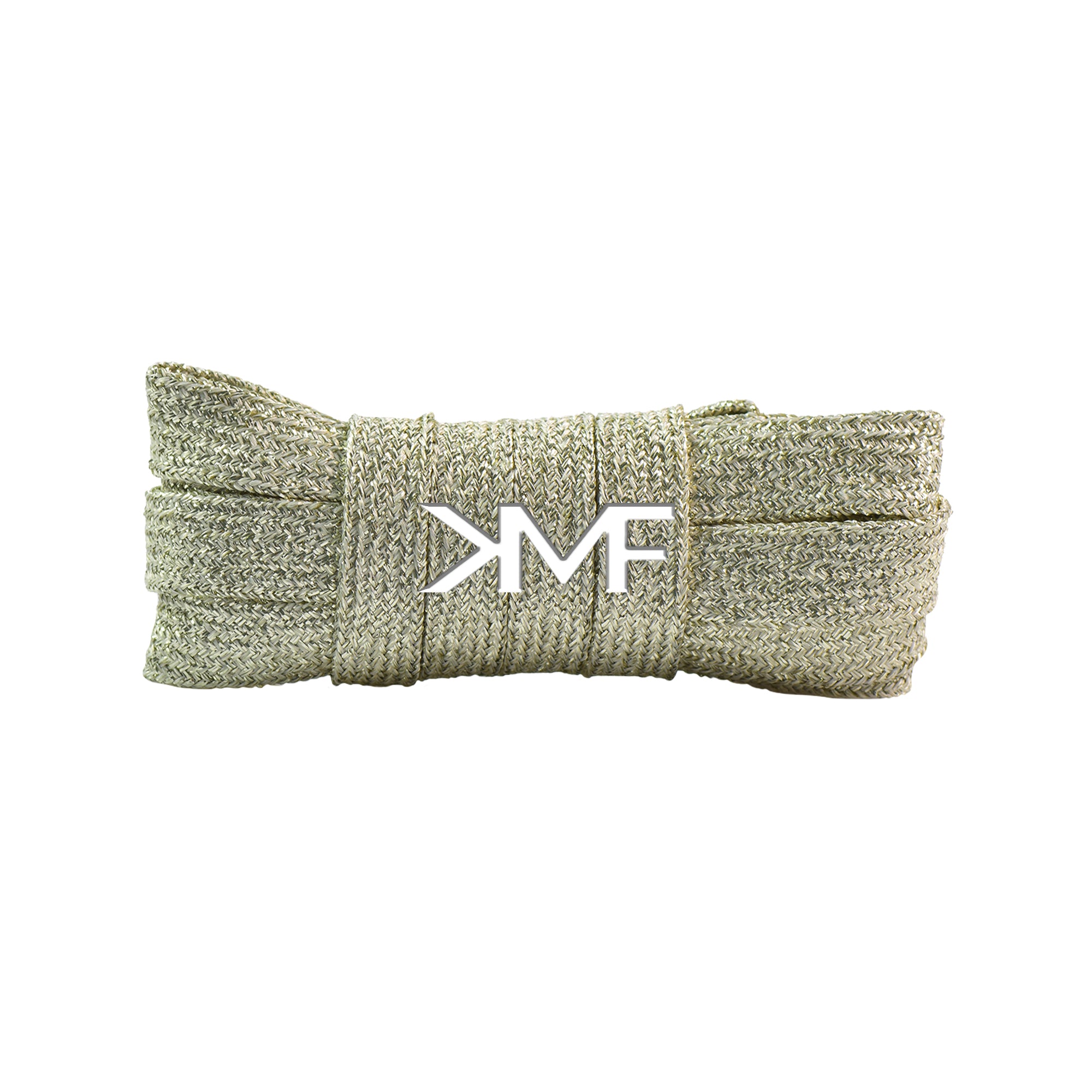 Champagne & Silver V1 Glitter Flat Shoelaces