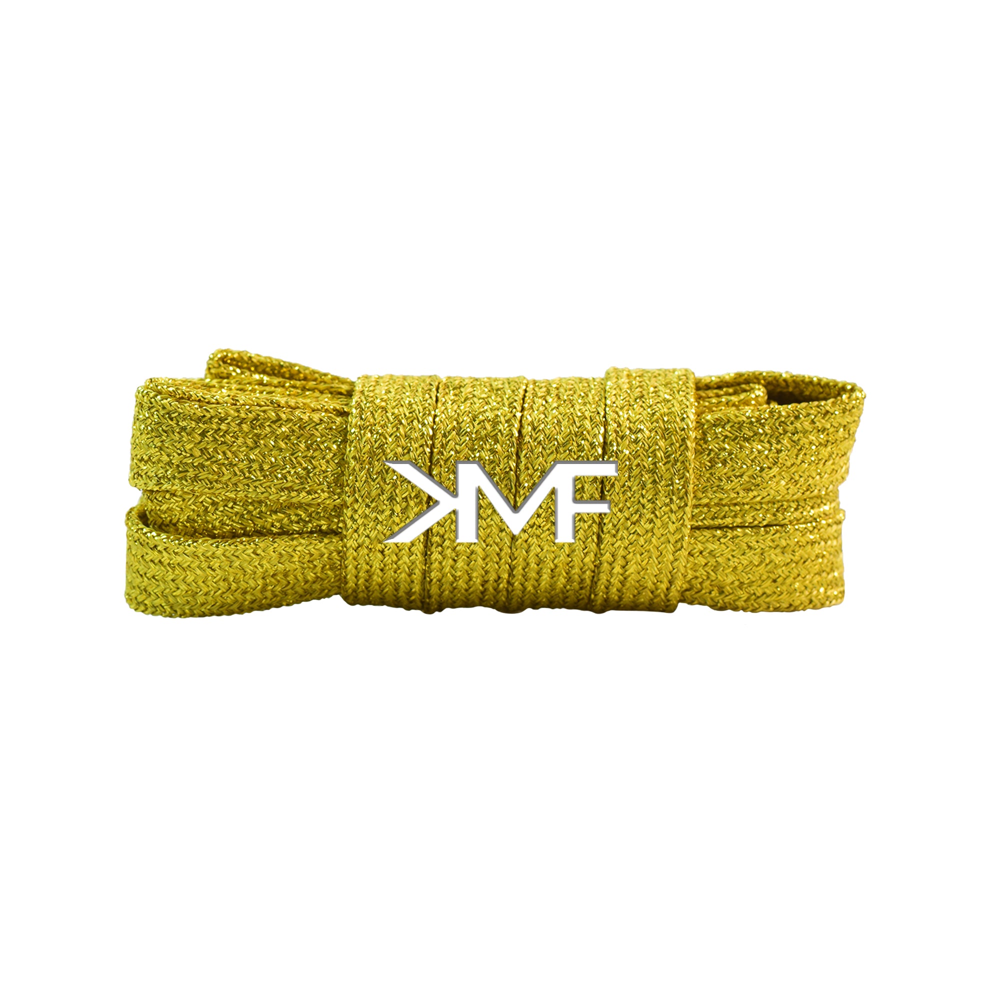 Gold V1 Glitter Flat Shoelaces