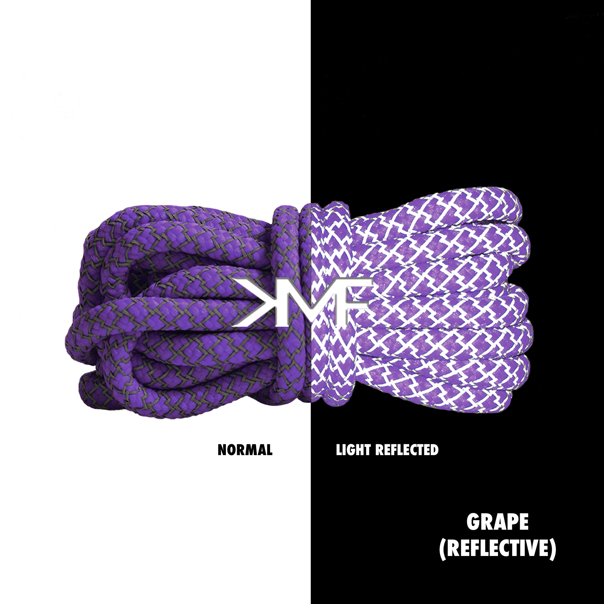 Grape Classic Reflective Rope Shoelaces