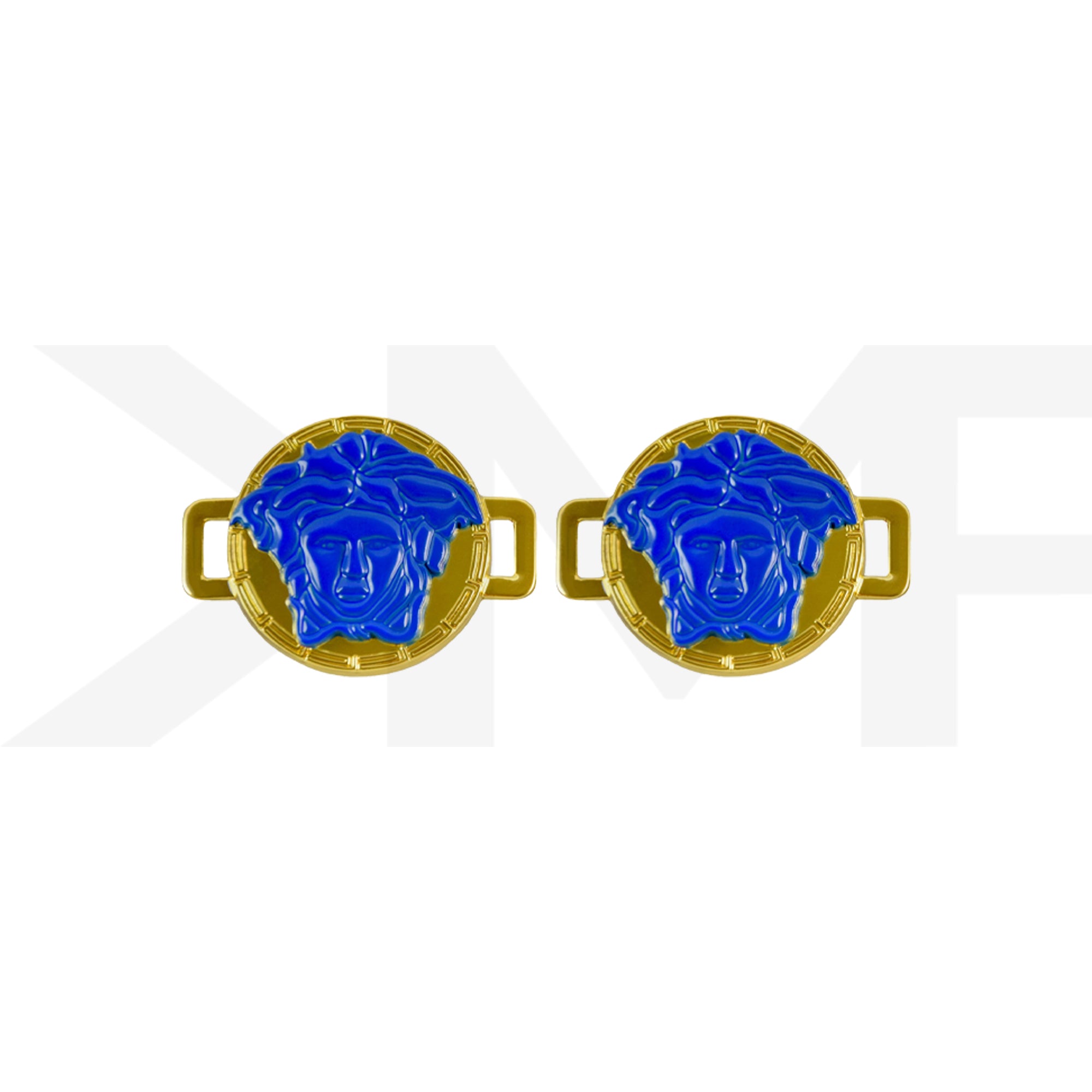 Gold / Blue Medusa Head Dubraes