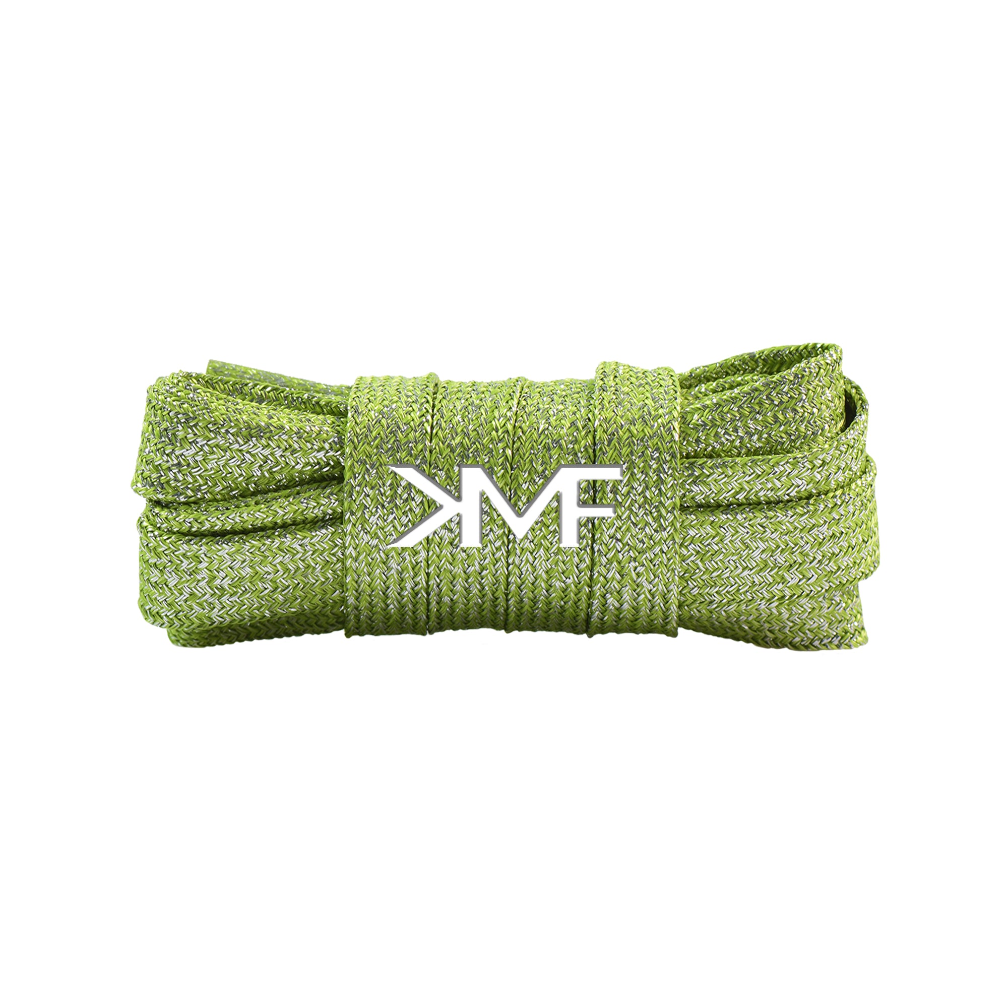 Lime & Silver V1 Glitter Flat Shoelaces