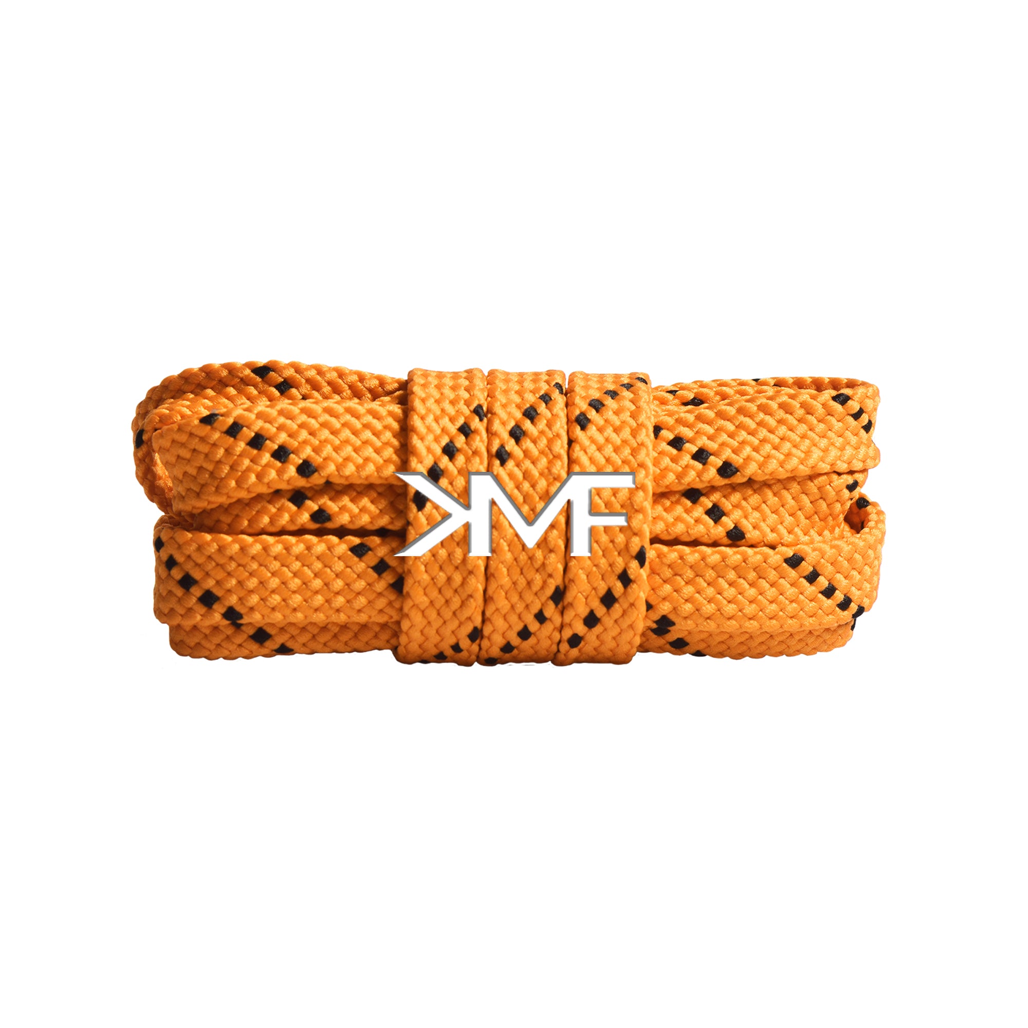 Orange & Black Premium Pattern Flat Shoelaces