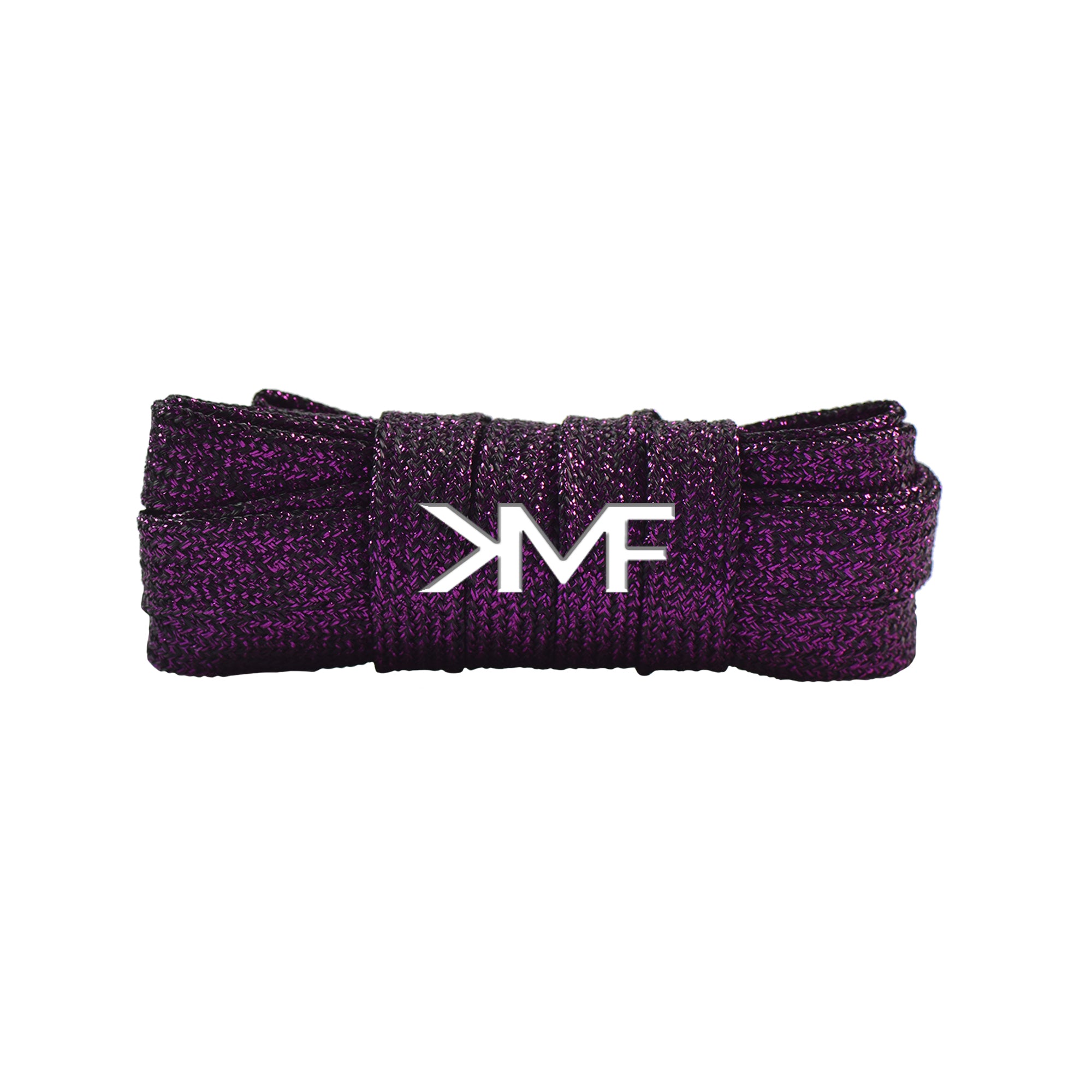 Purple V1 Glitter Flat Shoelaces