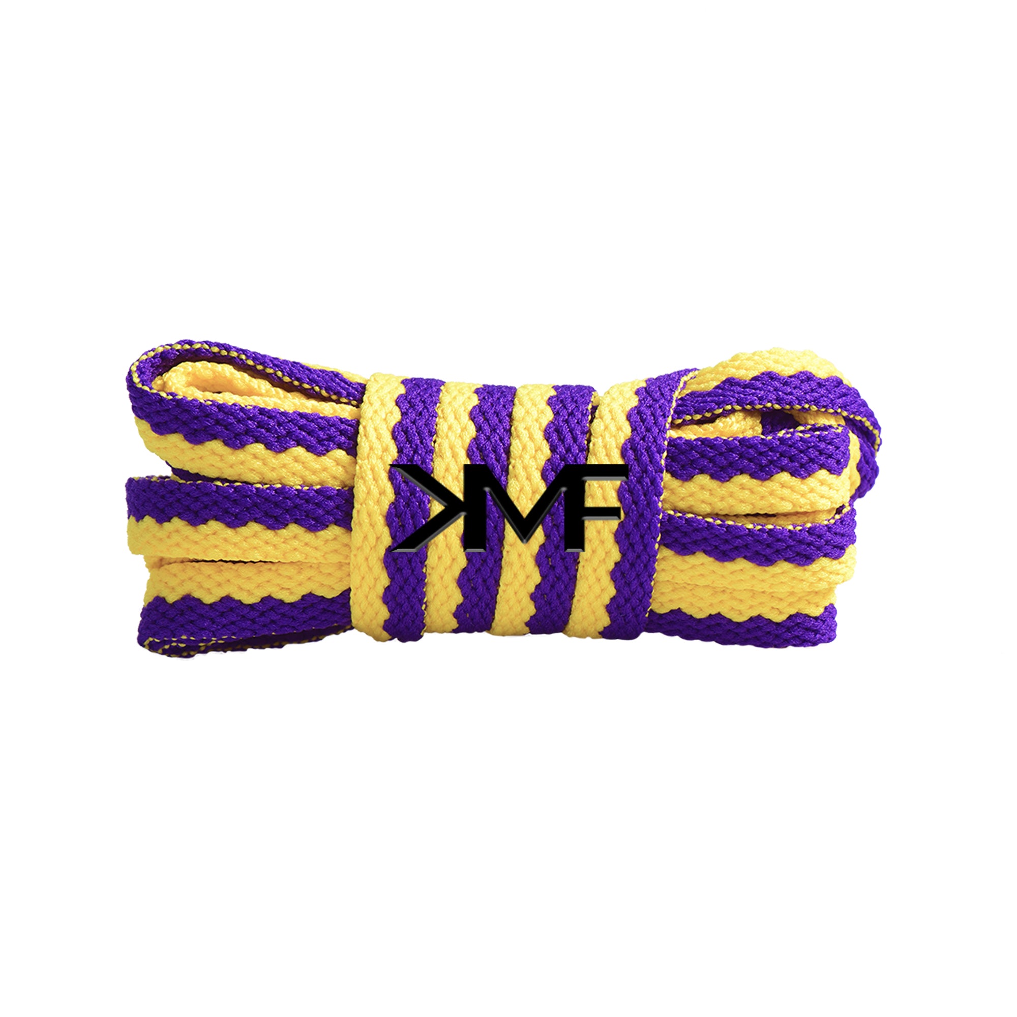 Purple Yellow Dual Tone Flat Shoelaces