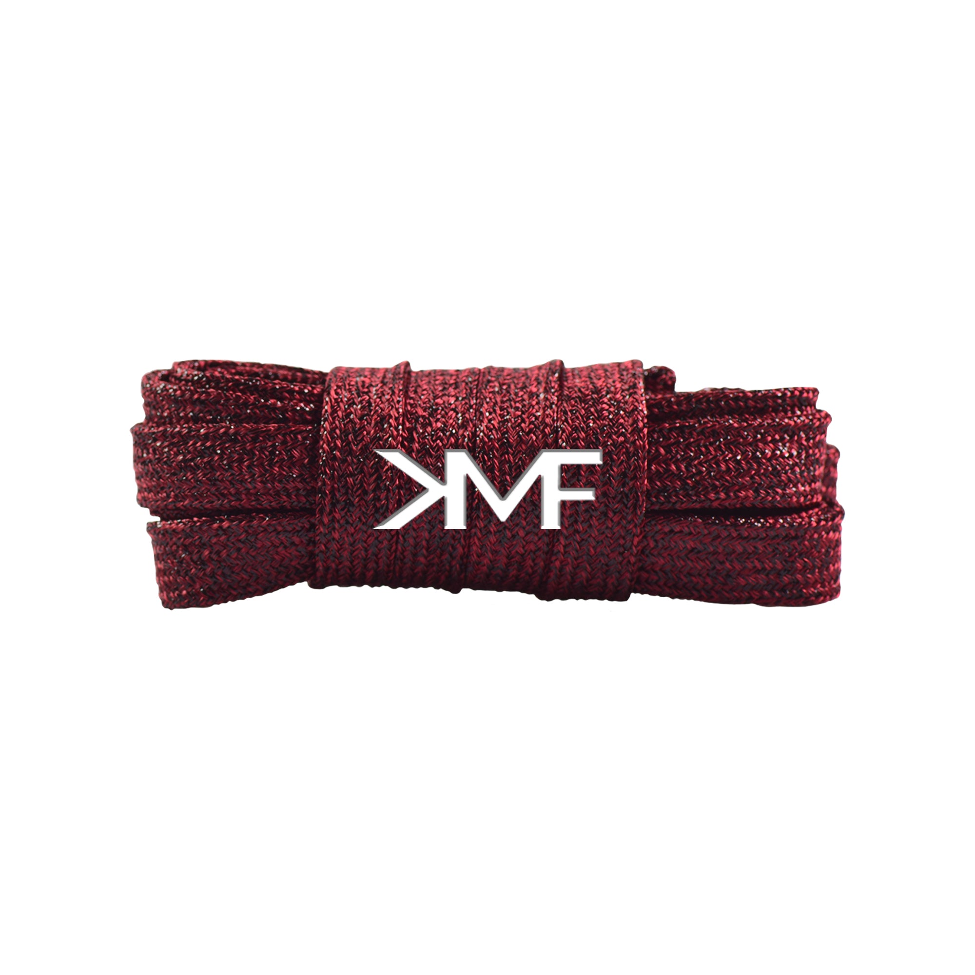 Red V1 Glitter Flat Shoelaces