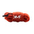 Orange Red/Black KMF Thick Round Shoelaces