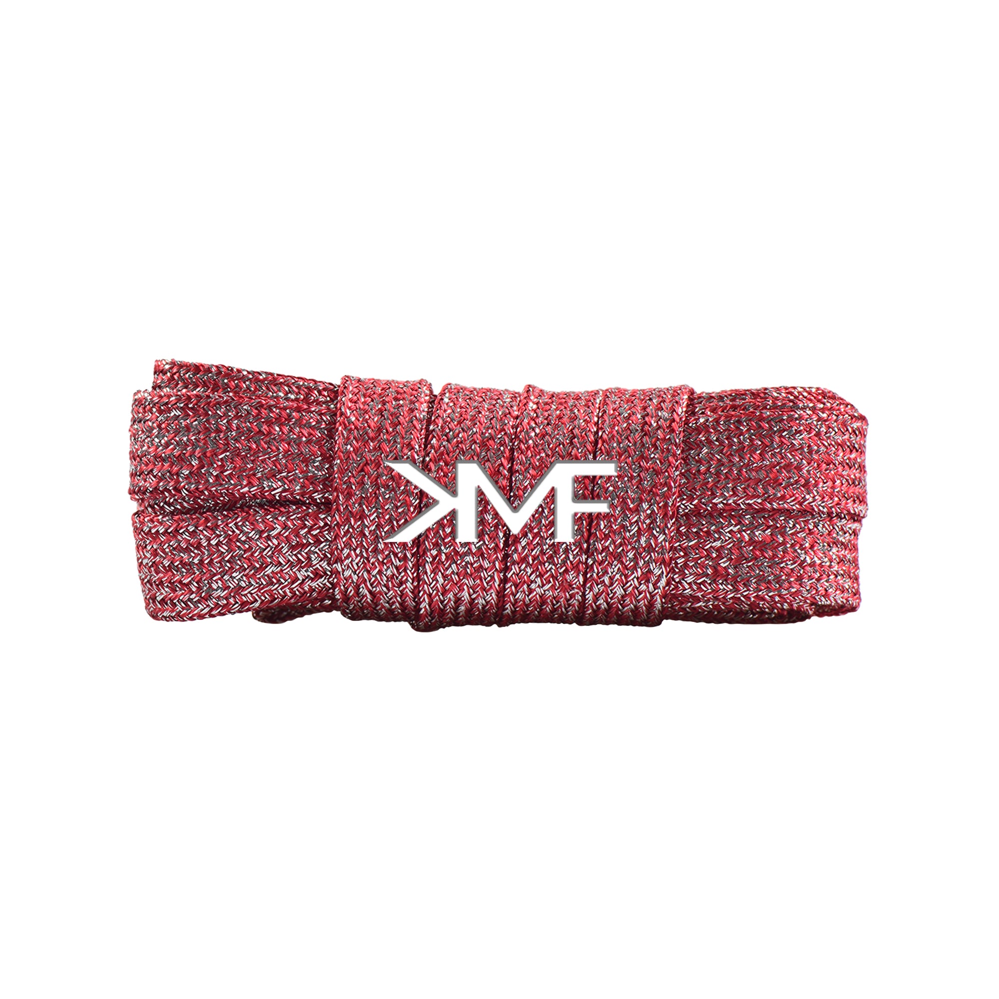 Red & Silver V1 Glitter Flat Shoelaces