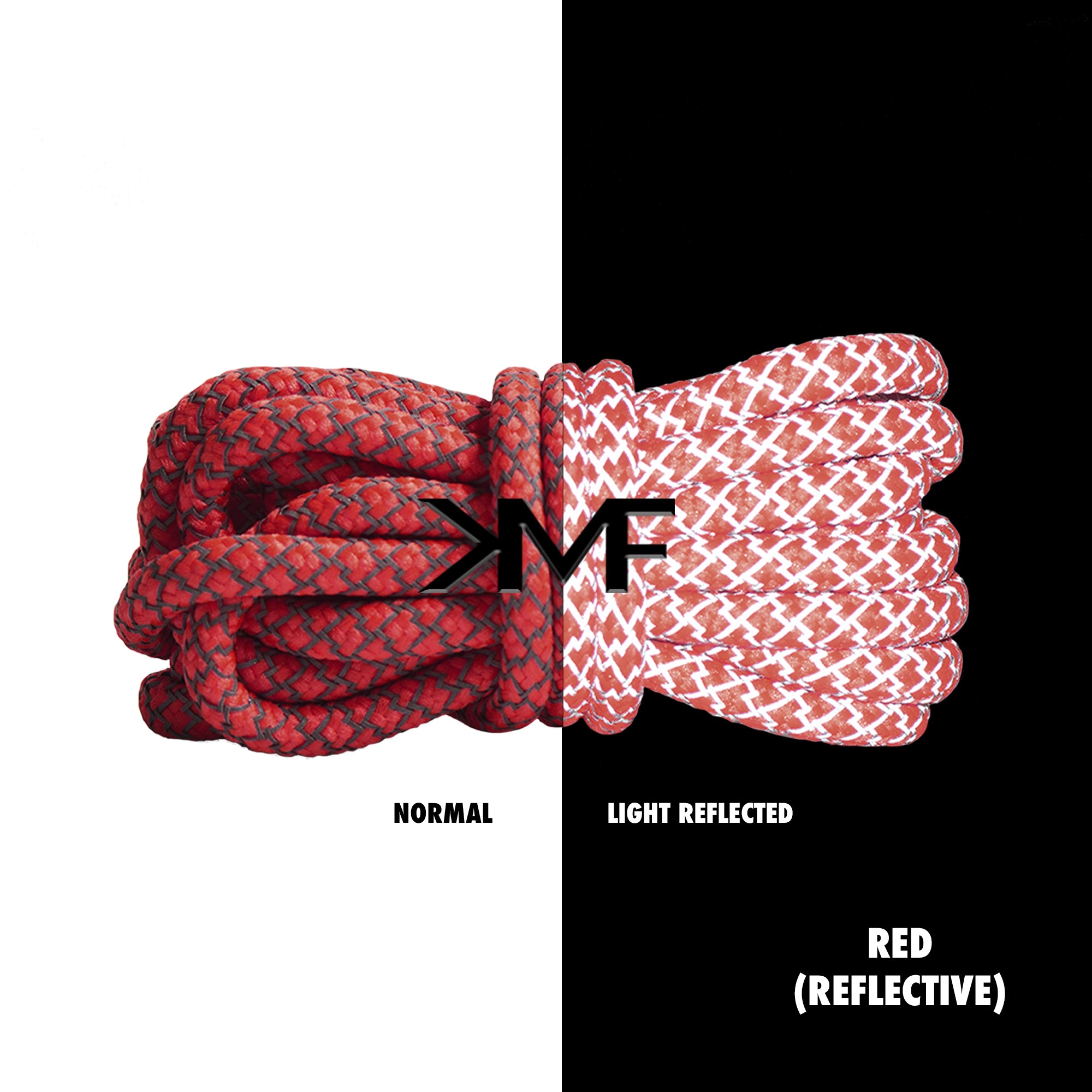Red Classic Reflective Rope Shoelaces