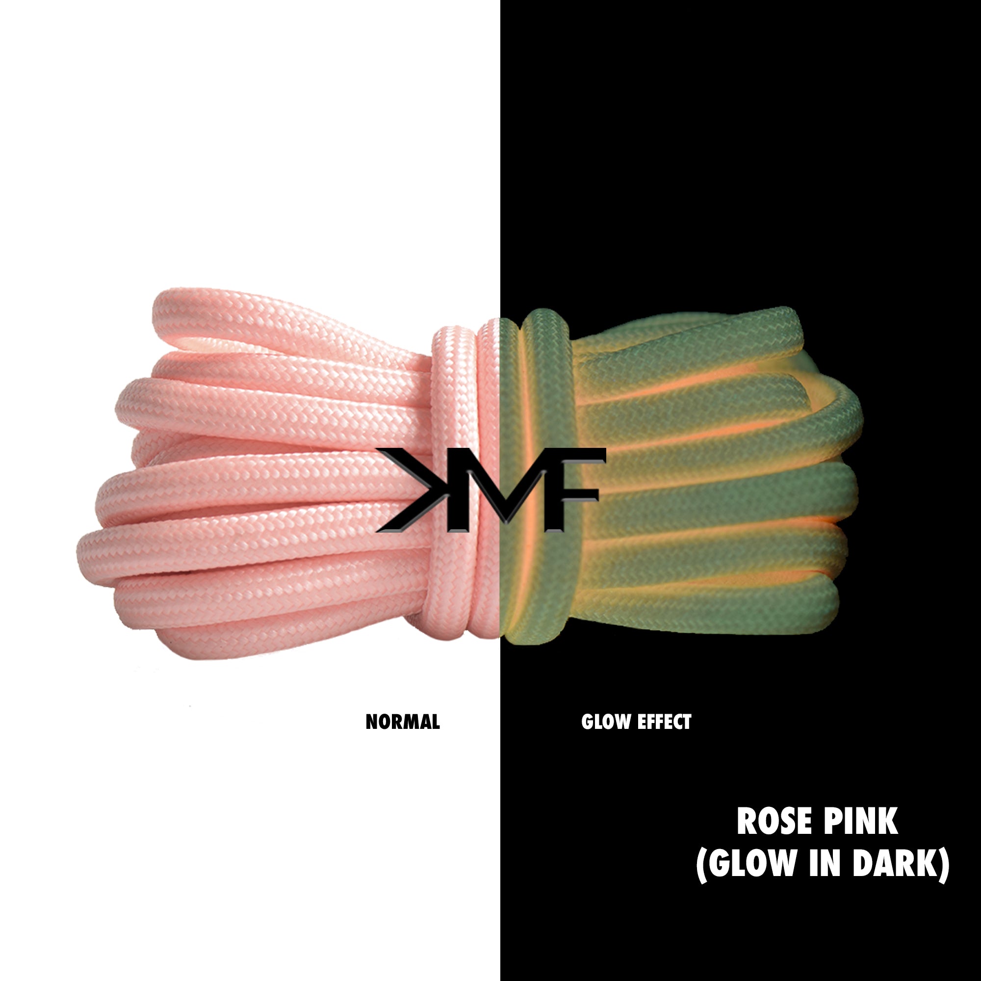 Rose Pink Glow In Dark Boost 350 Premium Rope Shoelaces