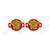Red / Gold Medusa Head Dubraes