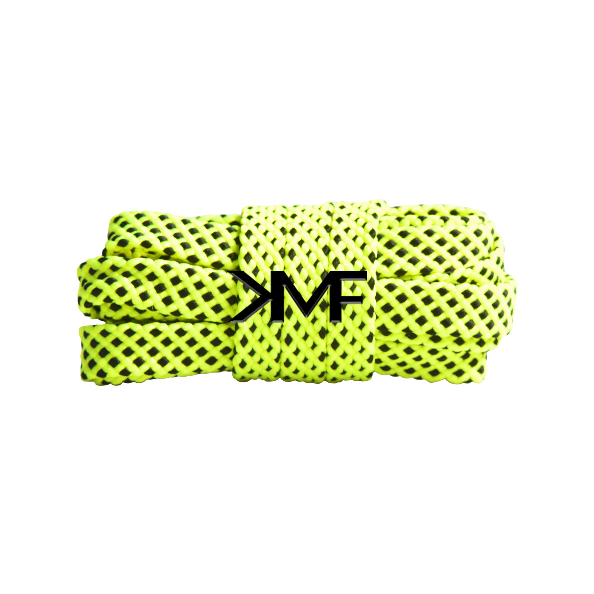Volt & Black Premium Dot Flat Shoelaces