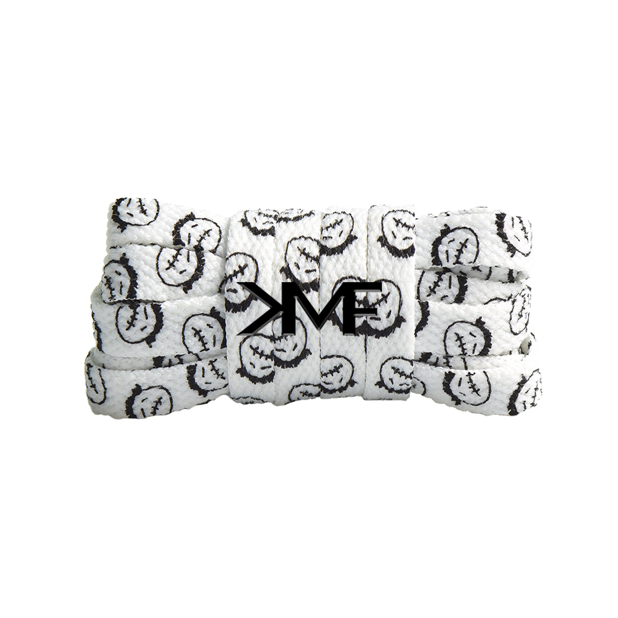 White & Black Cactus Jack Flat Shoelaces