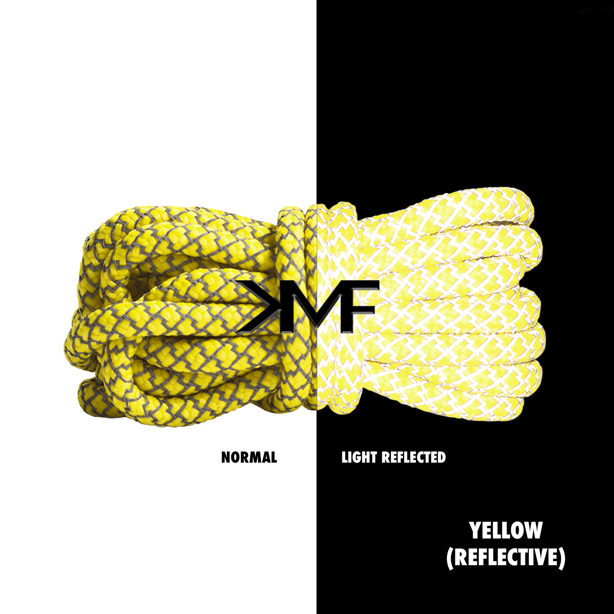 Yellow Classic Reflective Rope Shoelaces