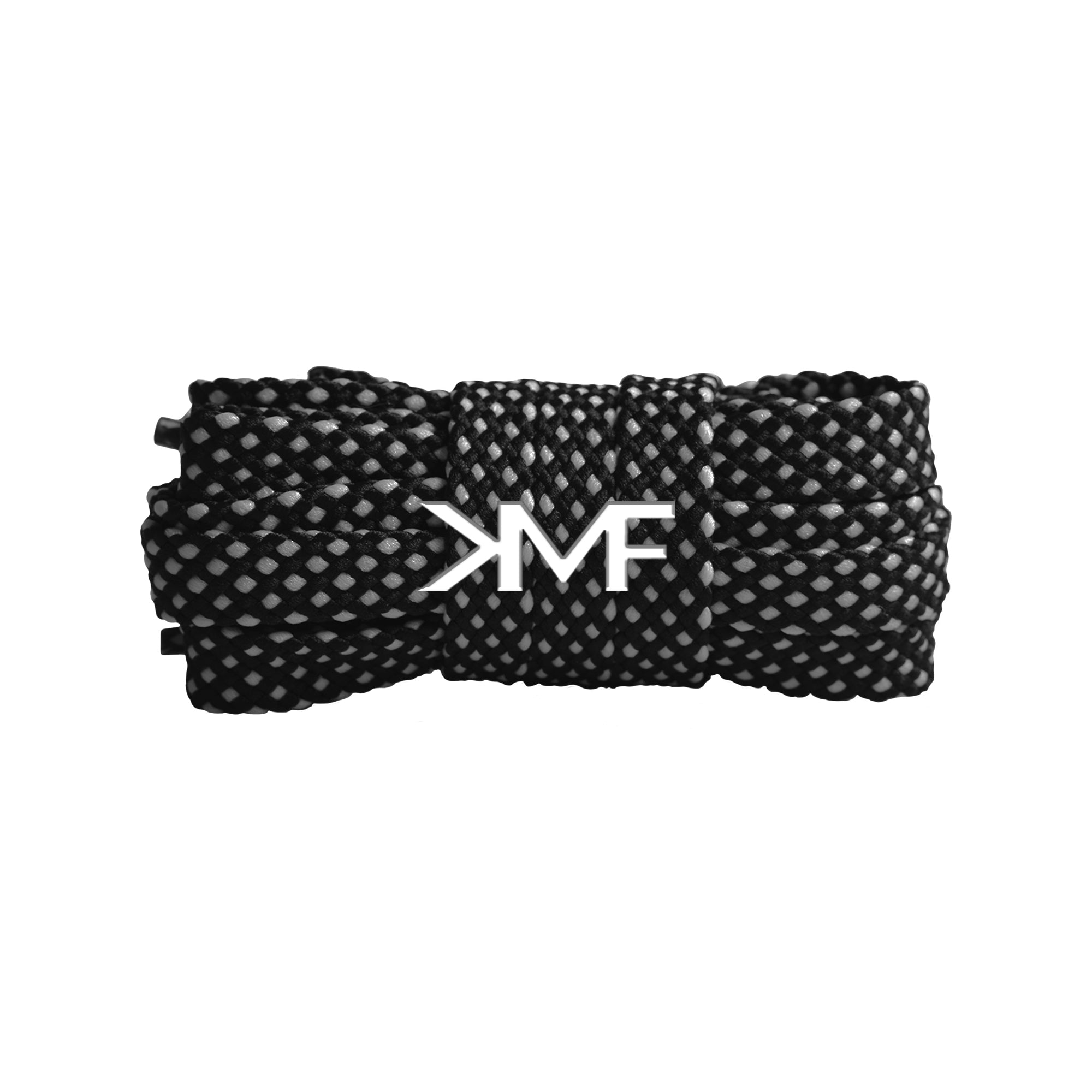 Black & Grey Premium Dot Flat Shoelaces
