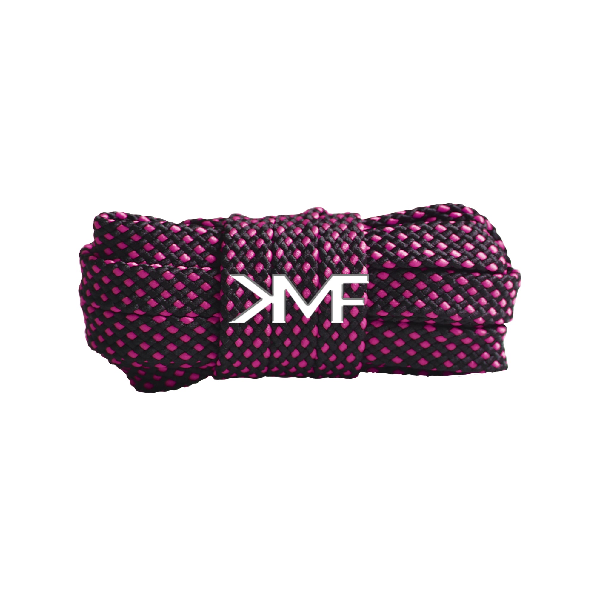 Black & Pink Premium Dot Flat Shoelaces