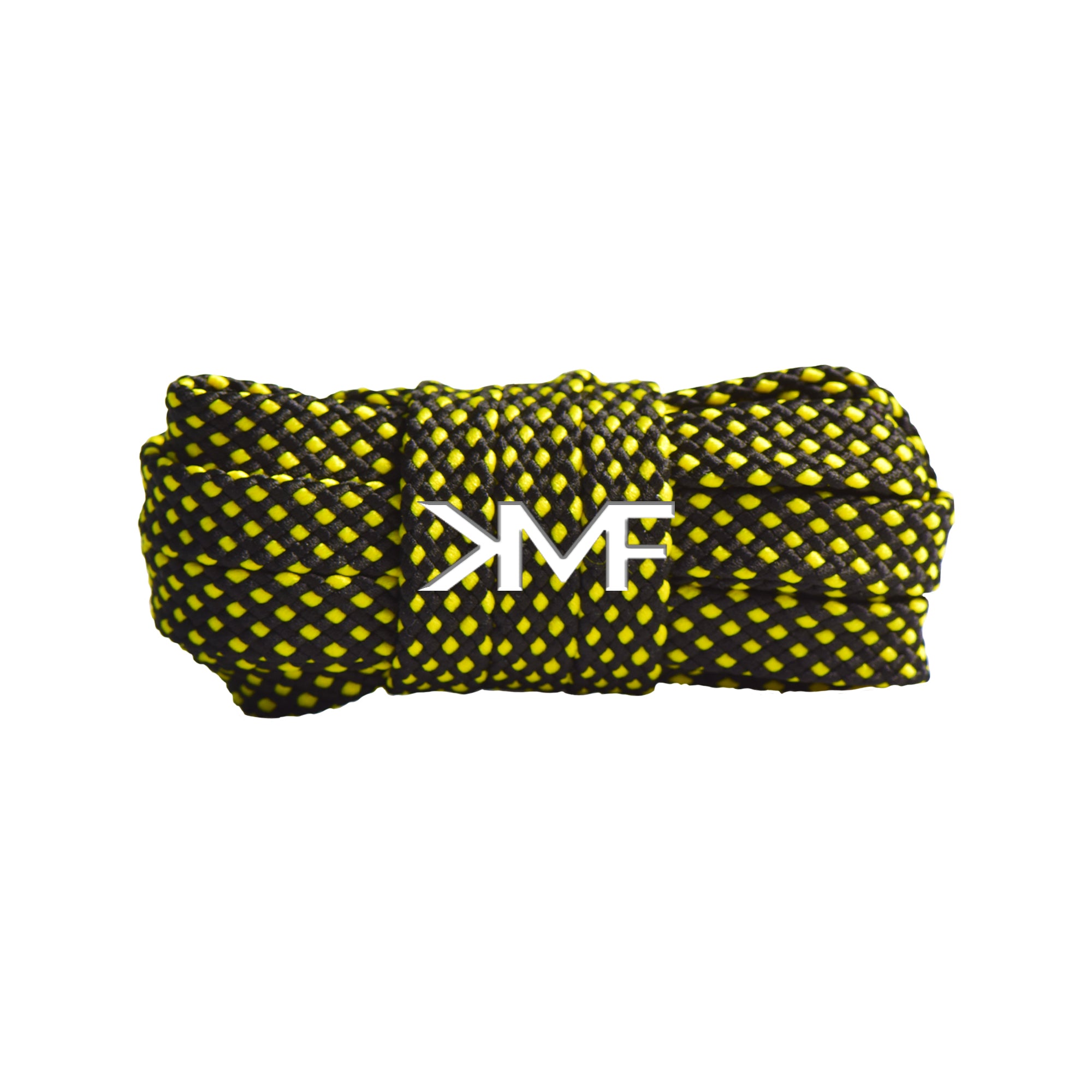Black & Yellow Premium Dot Flat Shoelaces