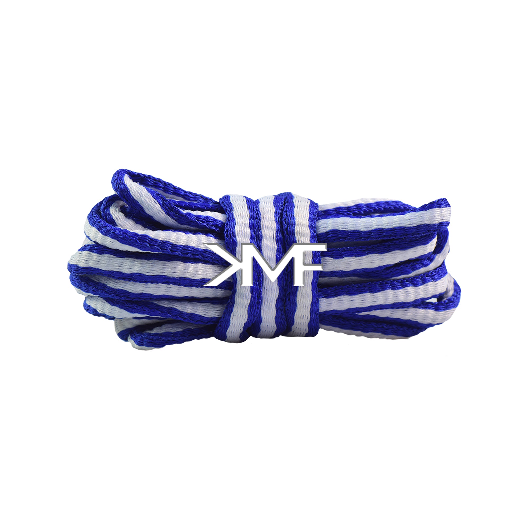 White & Blue Blurred Lines Oval Shoelaces