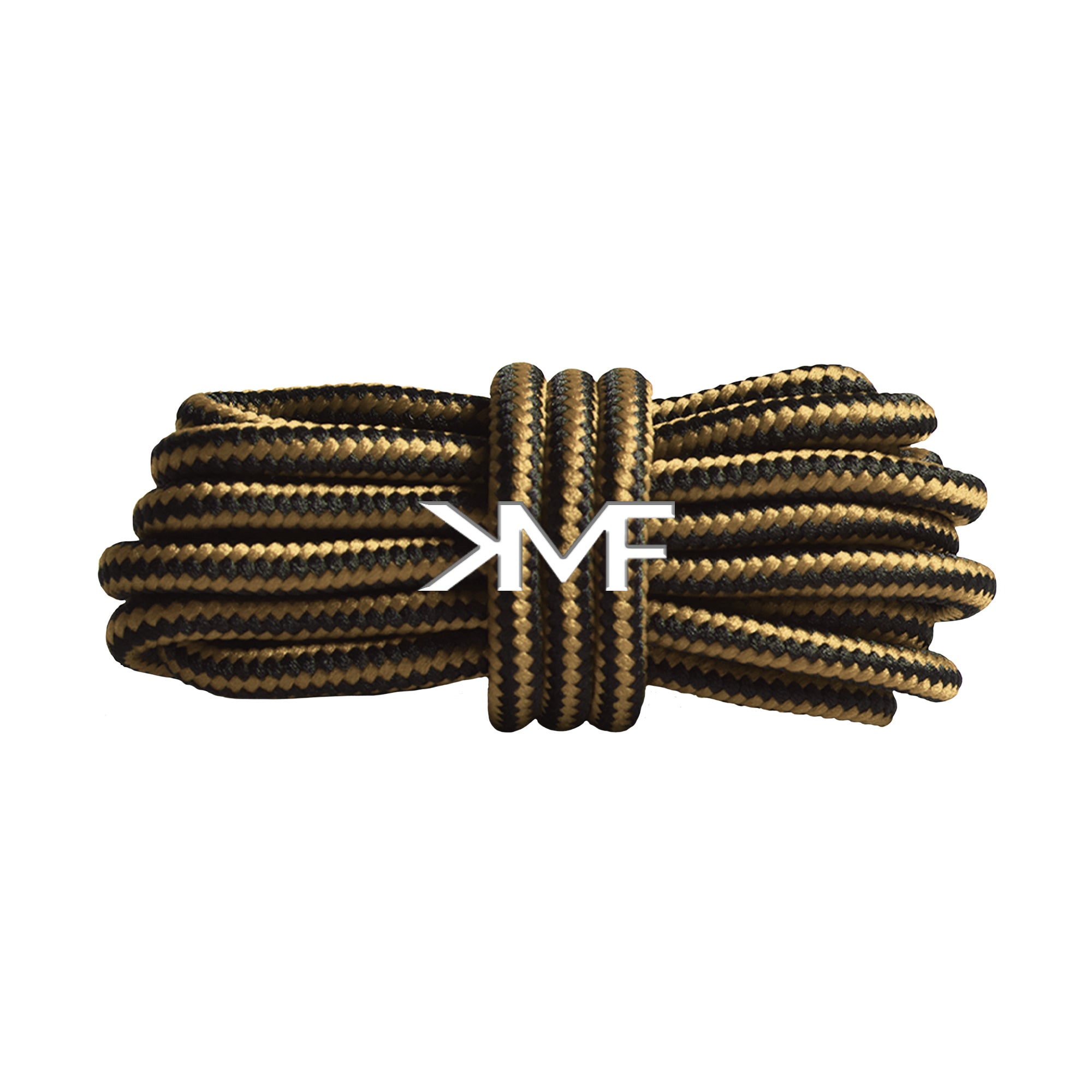 Bright Gold & Black Boot Rope Shoelaces
