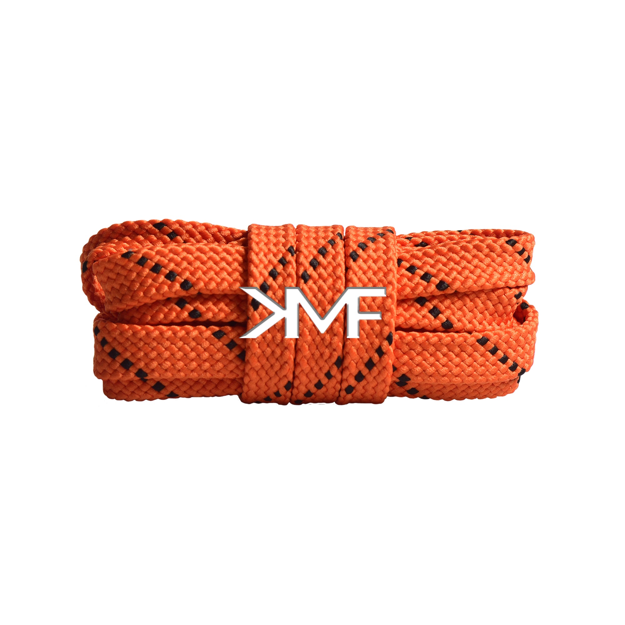 Burnt Orange & Black Premium Pattern Flat Shoelaces