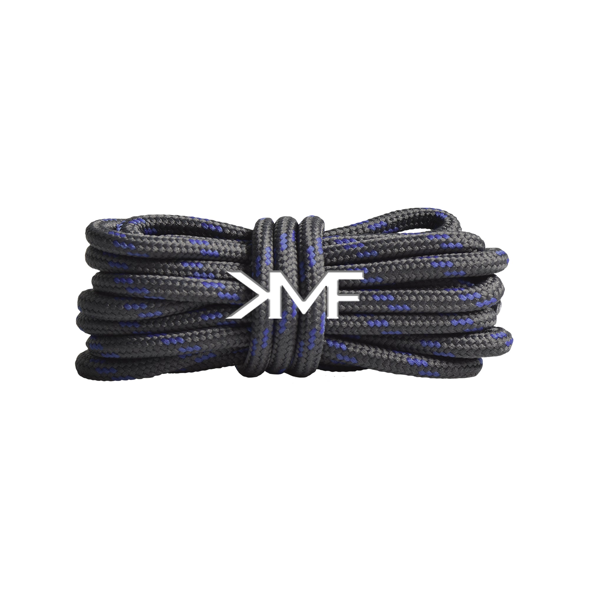 Charcoal & Blue Classic Two-tone Round Shoelaces