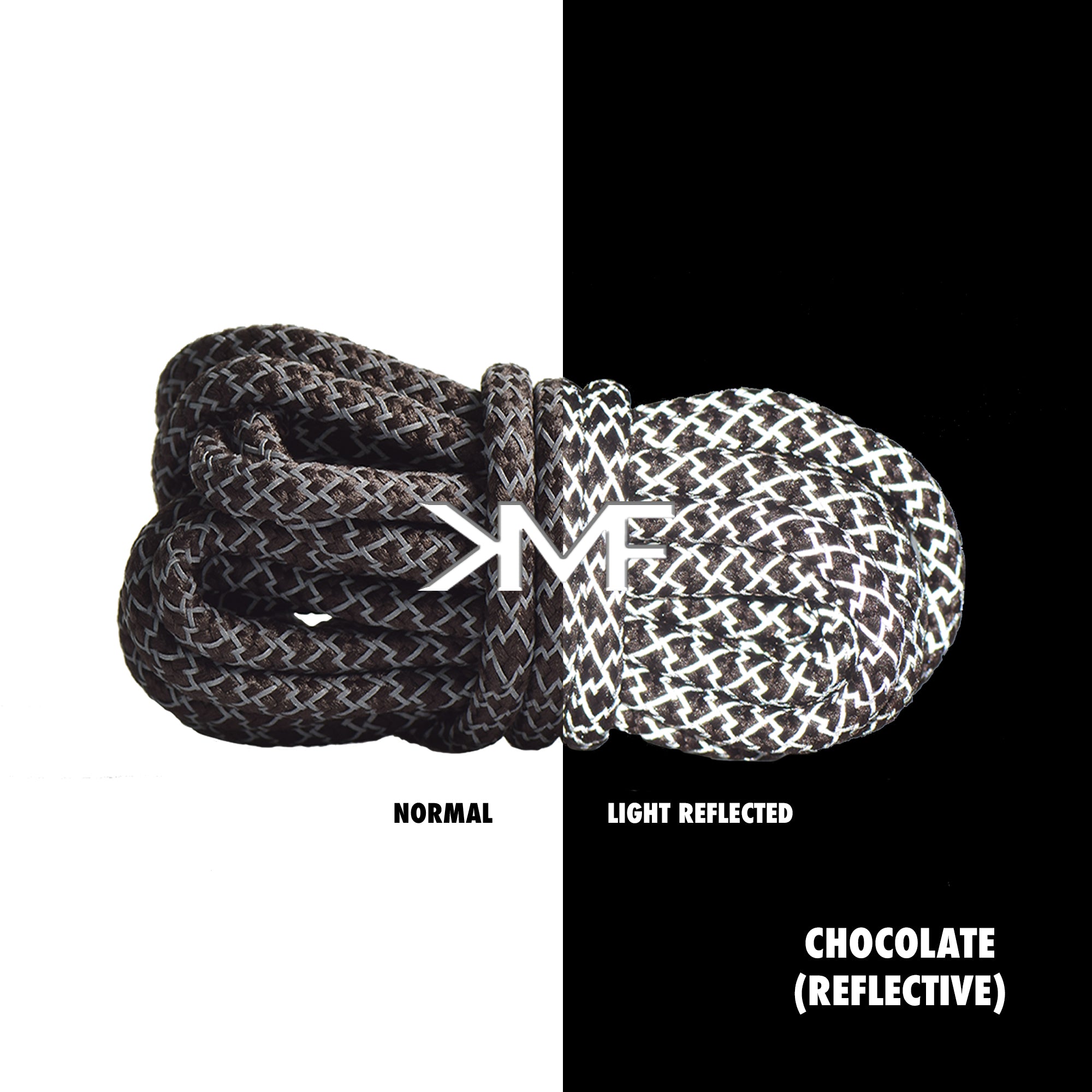 Chocolate Classic Reflective Rope Shoelaces