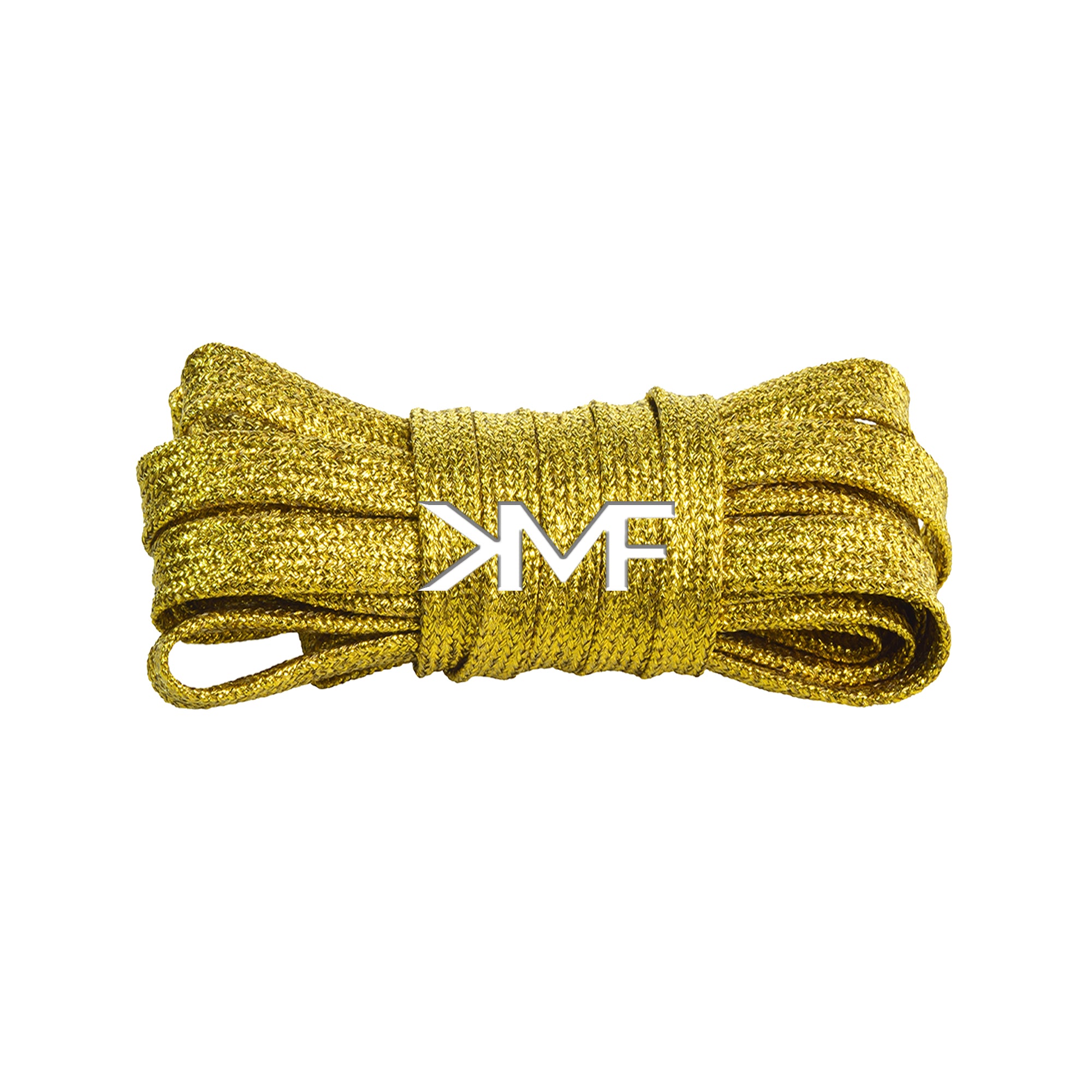 Gold Slim Glitter Flat Shoelaces