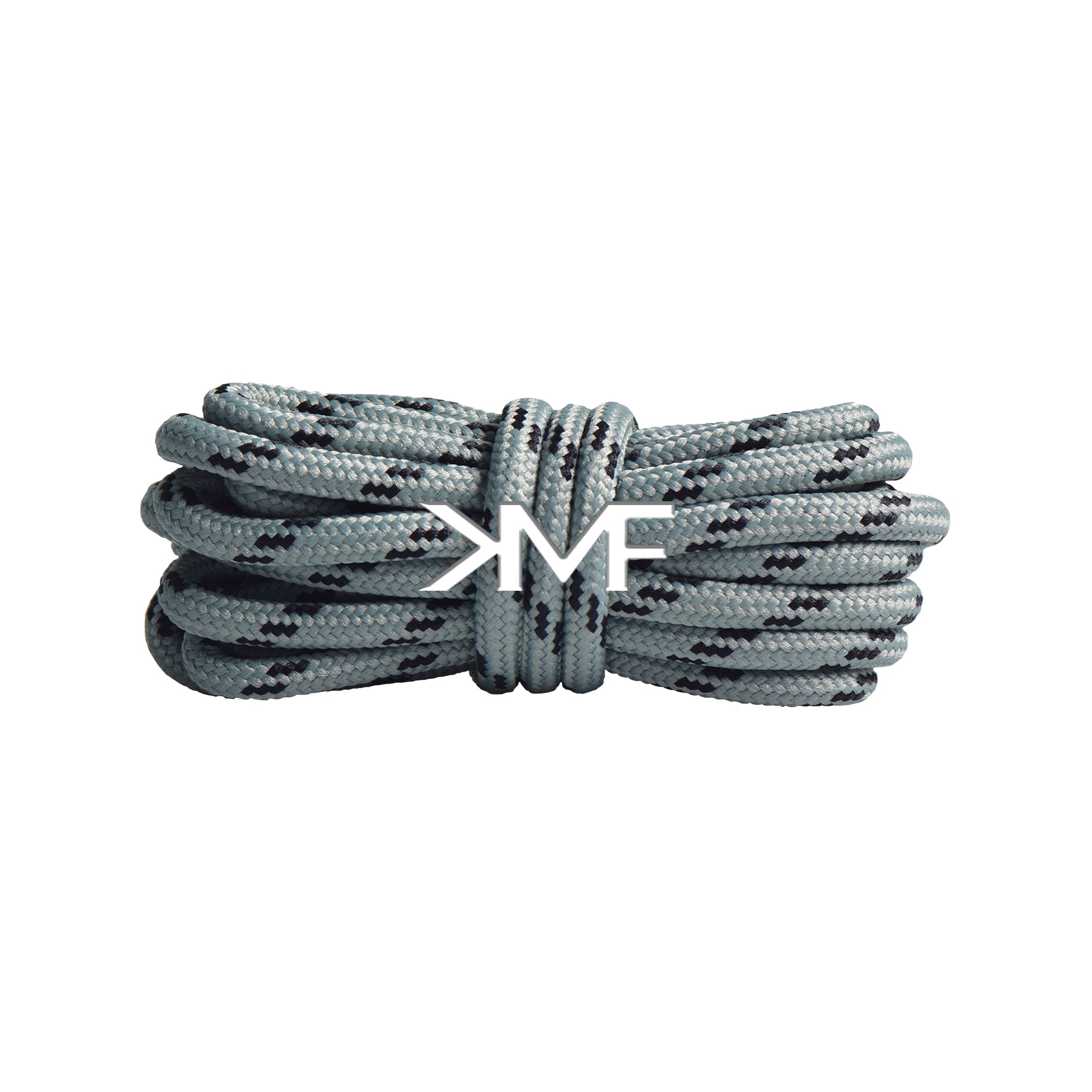 Stone Grey & Black Classic Two-tone Round Shoelaces