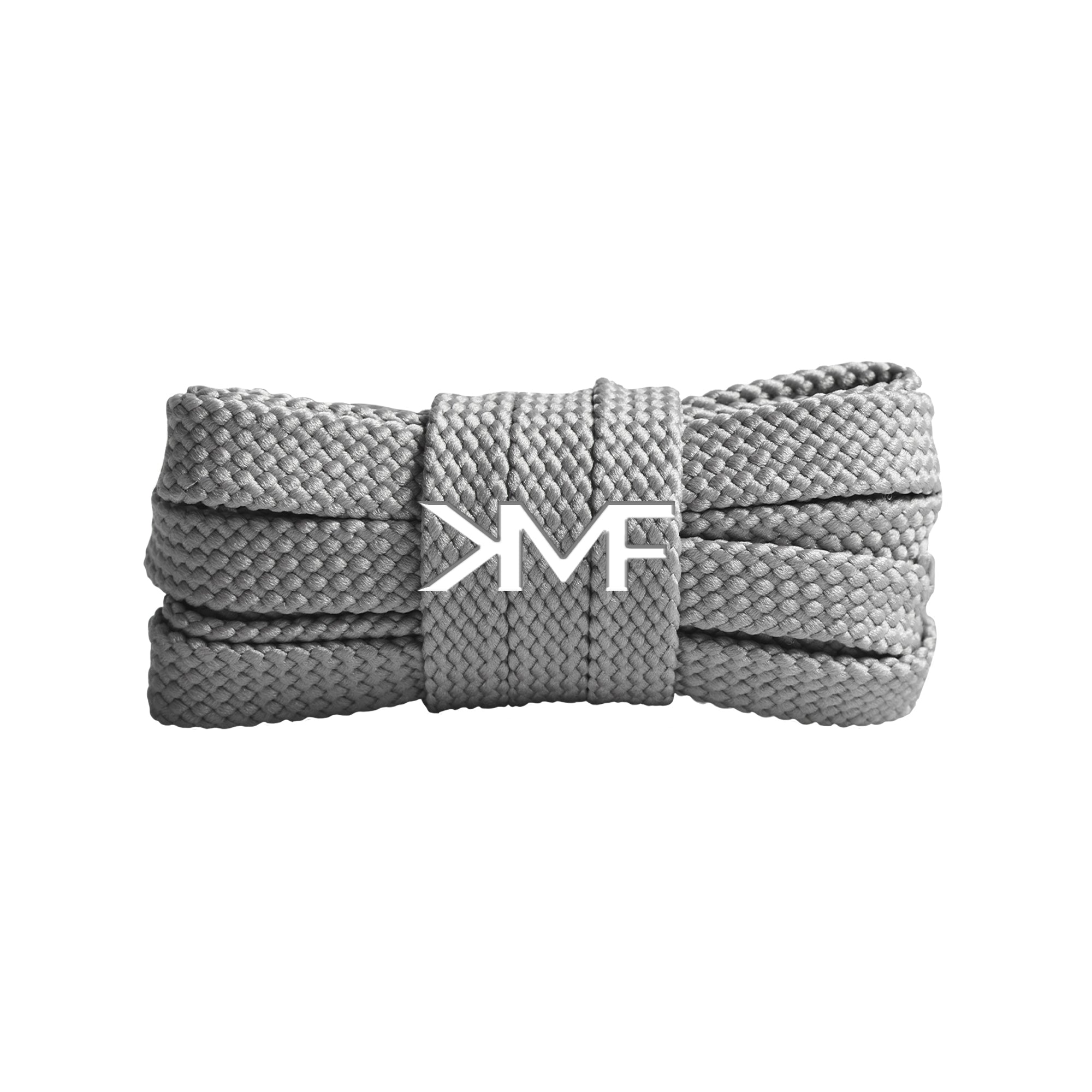 Grey Tread Flat Shoelaces
