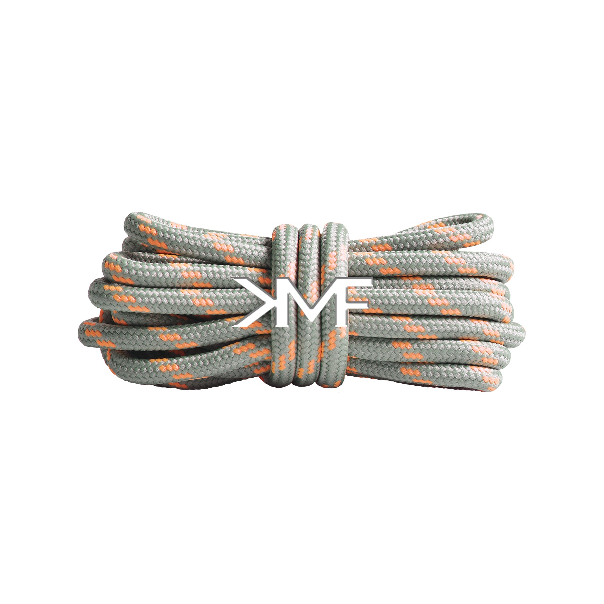 Silver Grey & Orange Classic Two-tone Round Shoelaces