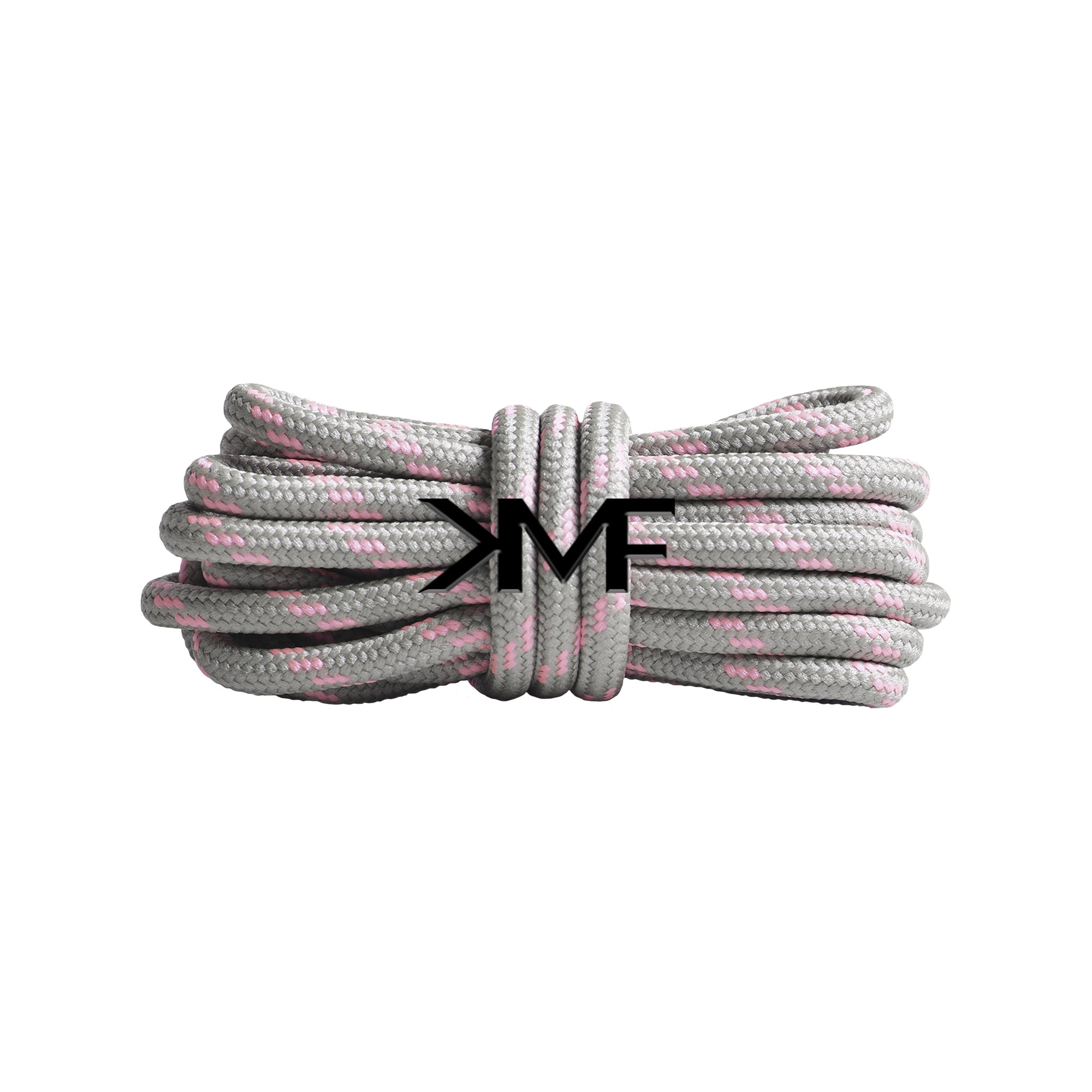 Silver Grey & Pink Classic Two-tone Round Shoelaces