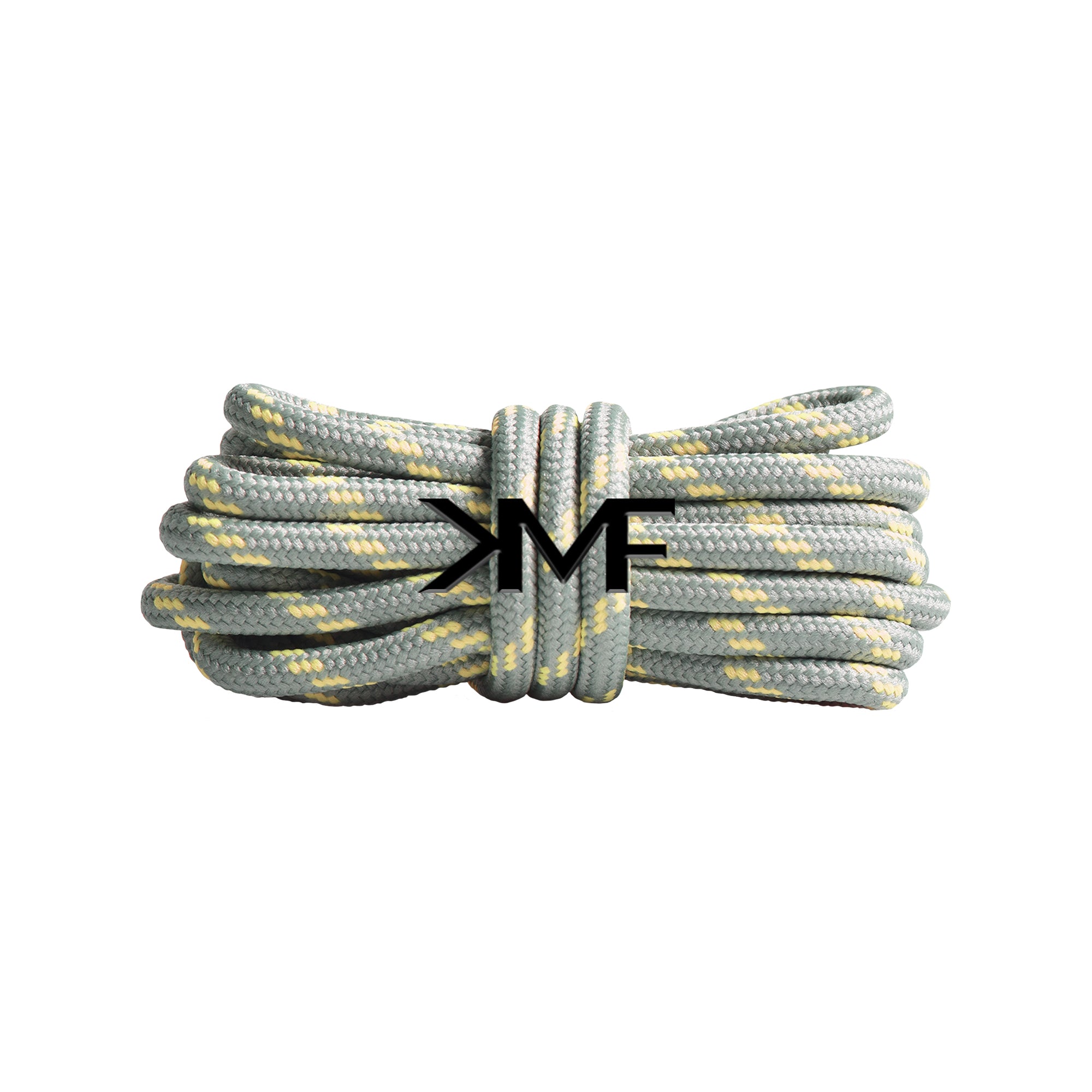 Grey & Yellow Classic Two-tone Round Shoelaces