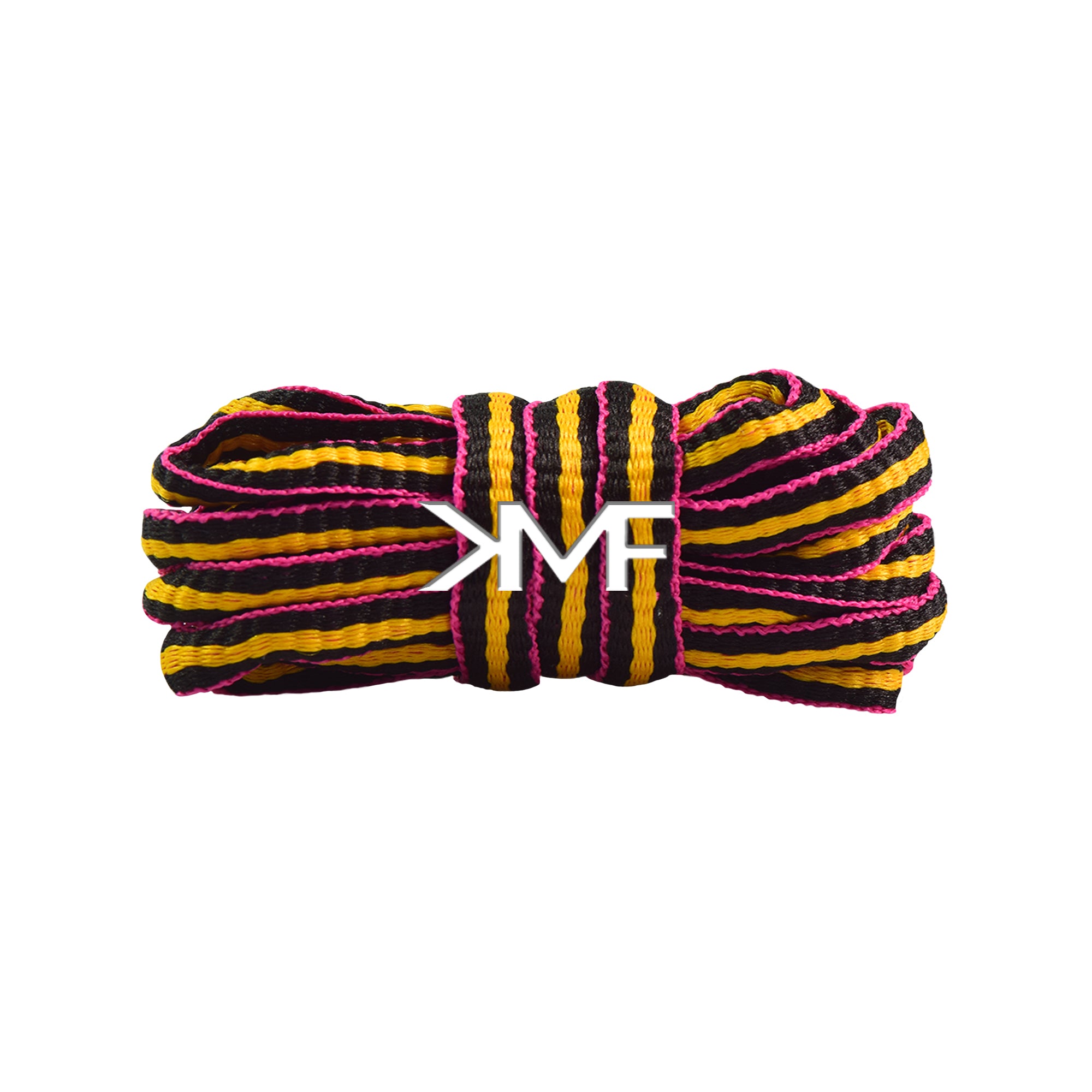 Maize , Black & Pink Blurred Lines Oval Shoelaces