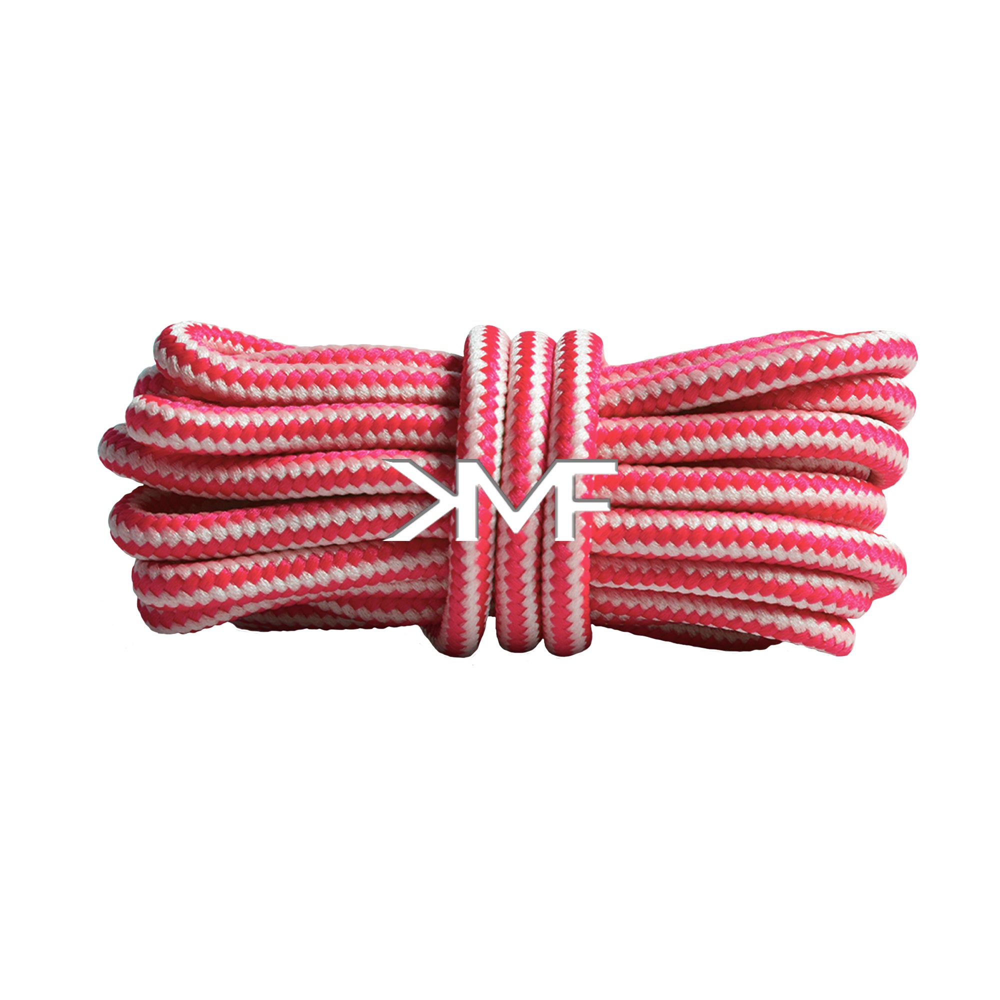 Neon Red & White Boot Rope Shoelaces
