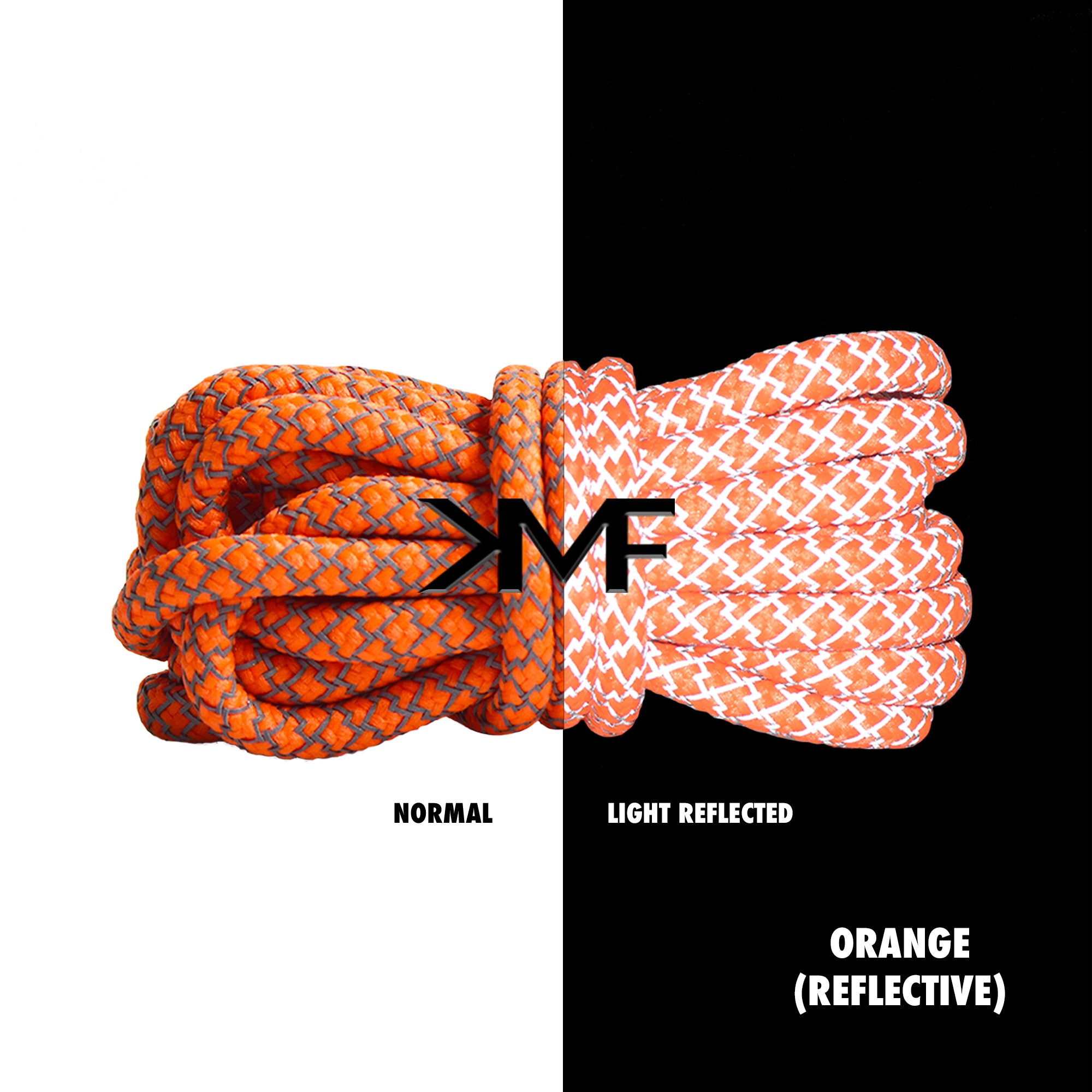 Orange Classic Reflective Rope Shoelaces