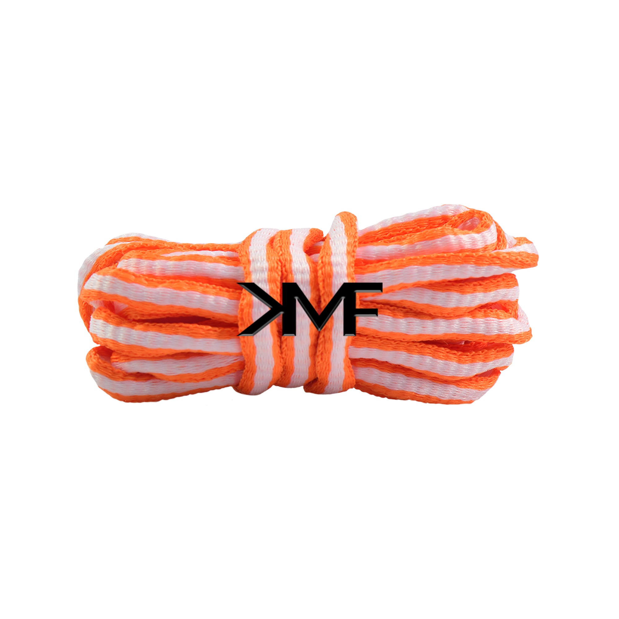 White & Orange Blurred Lines Oval Shoelaces