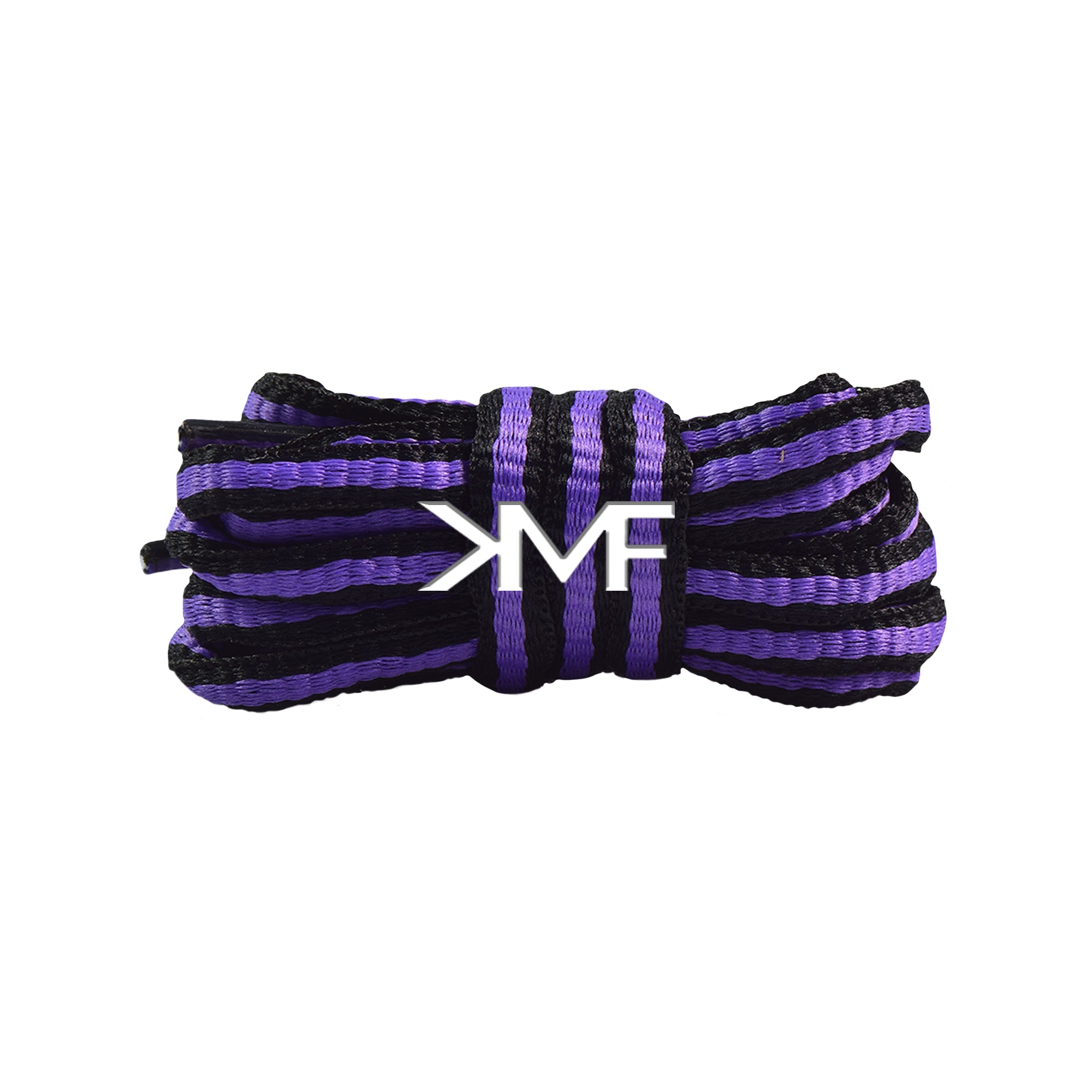 Purple & Black Blurred Lines Oval Shoelaces
