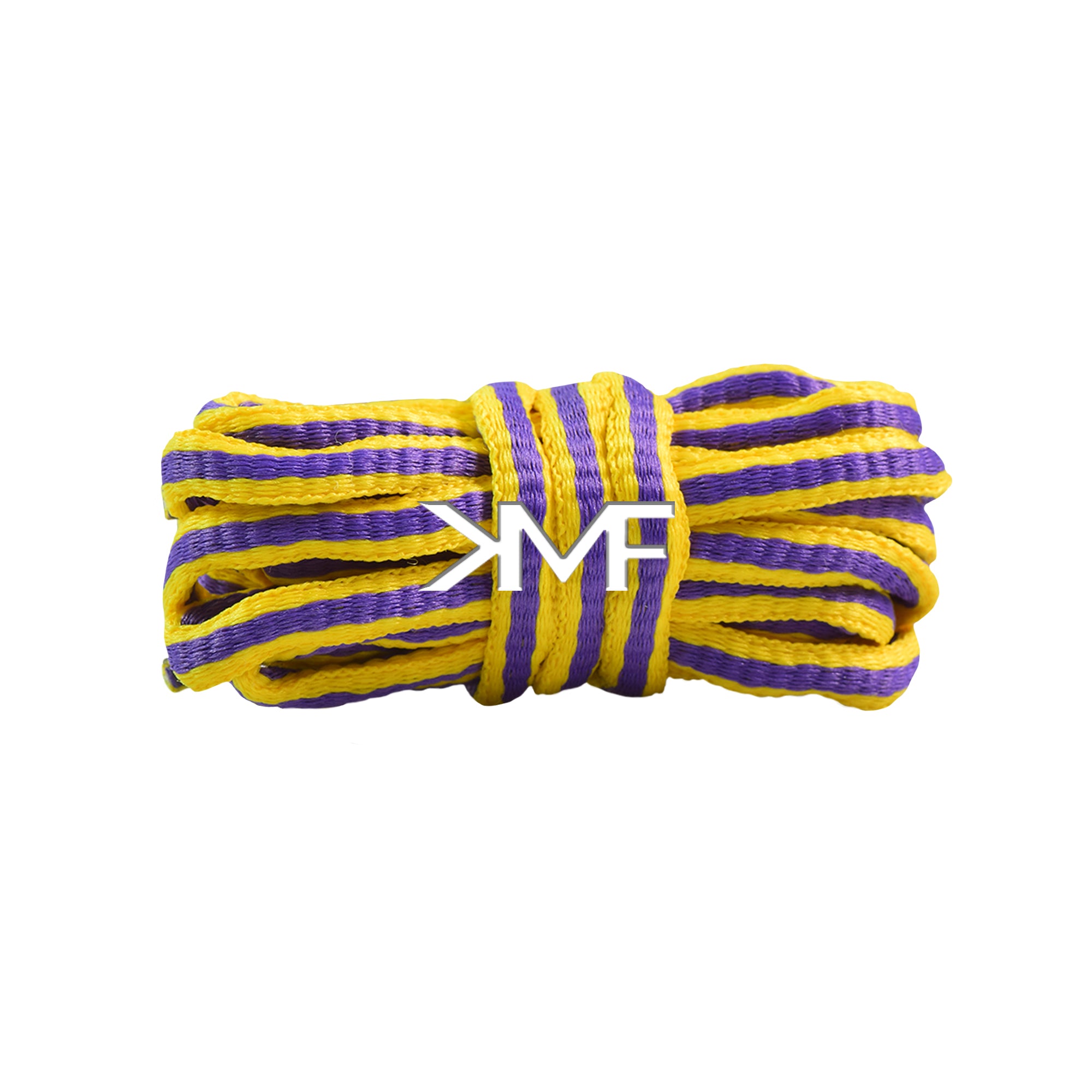 Purple & Yellow Blurred Lines Oval Shoelaces
