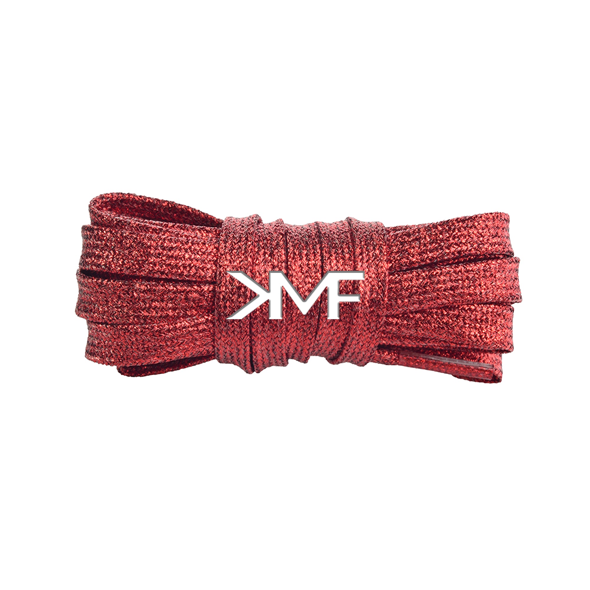Red Slim Glitter Flat Shoelaces