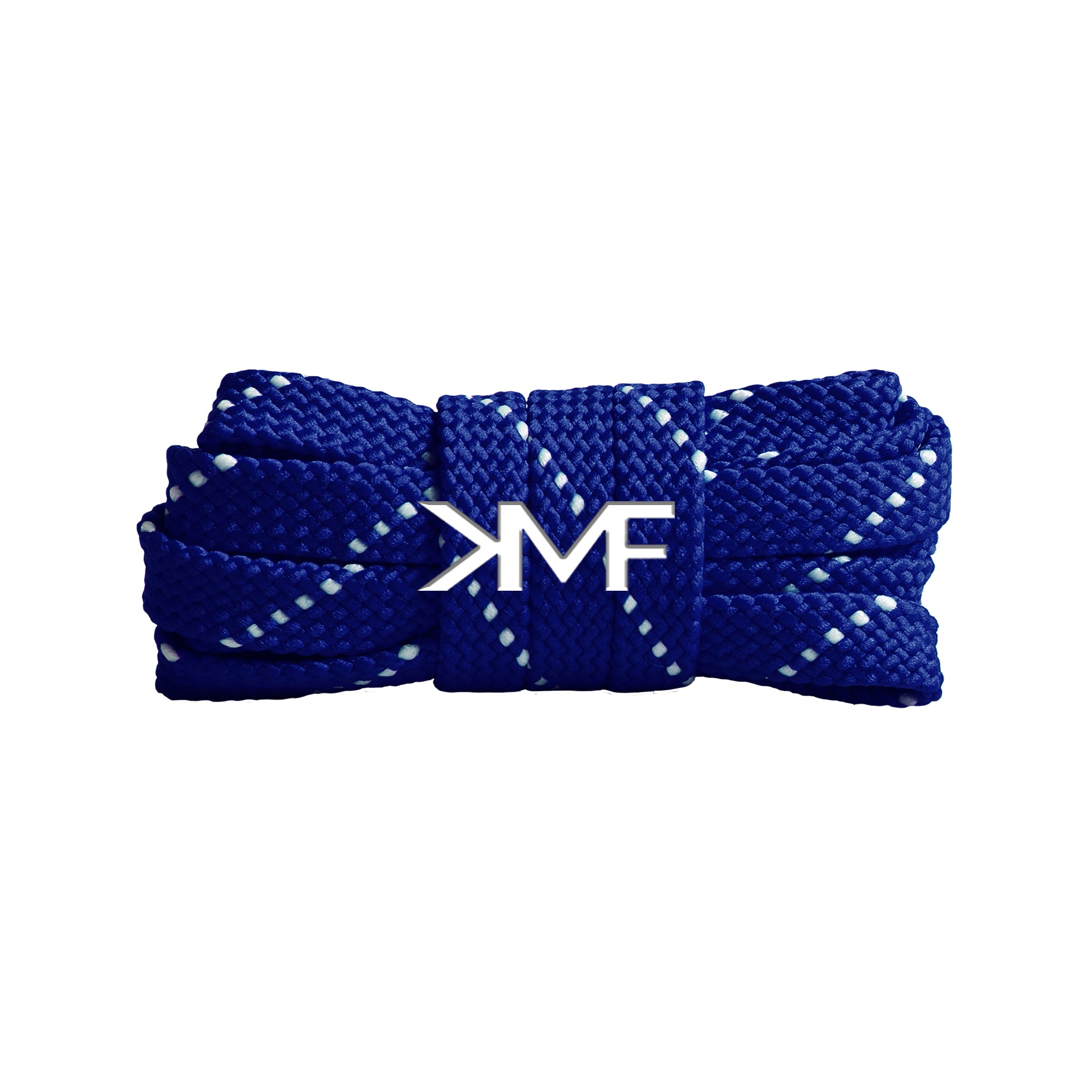Royal Blue & White Premium Pattern Flat Shoelaces