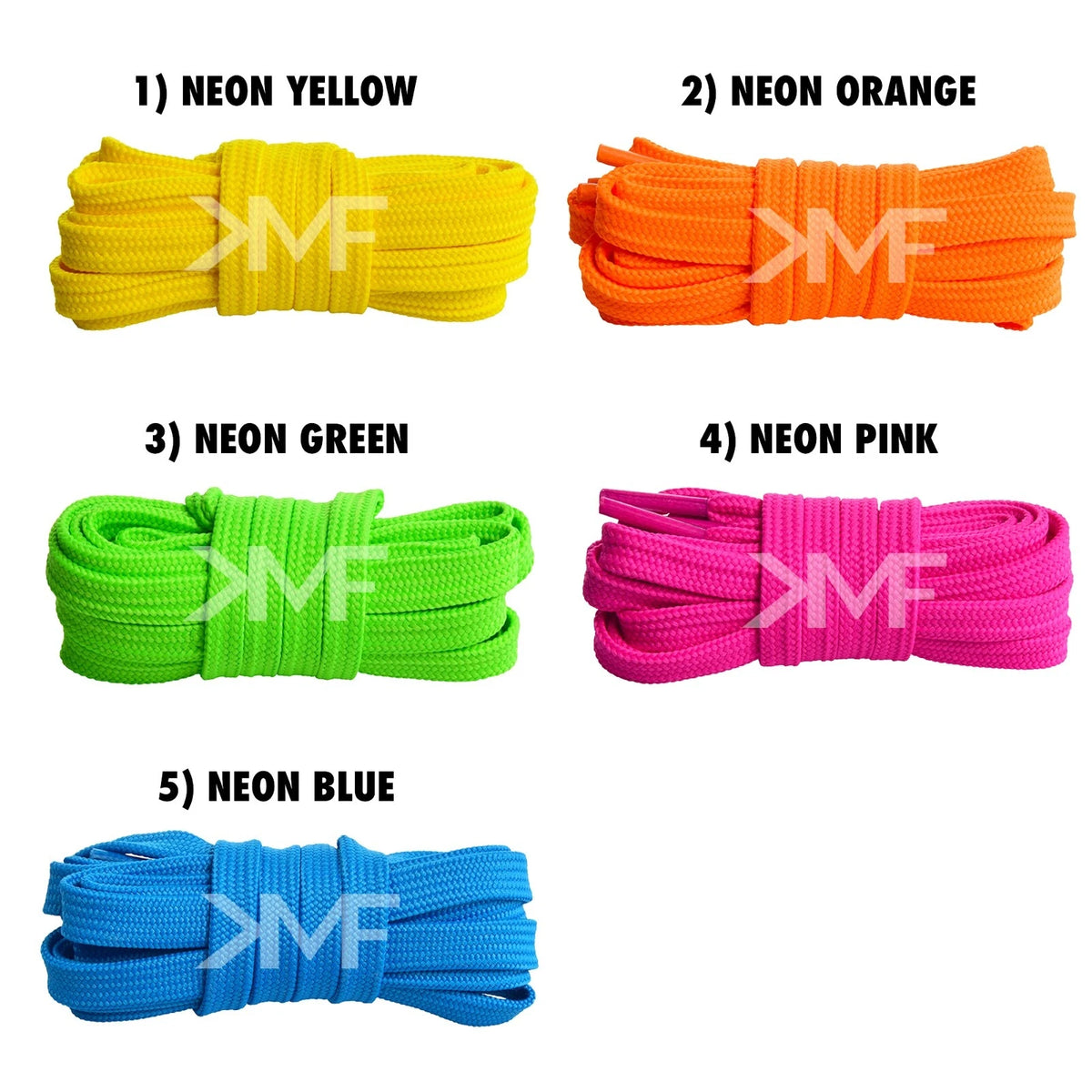 Neon KMF x Bloomingdales Flat Shoelaces