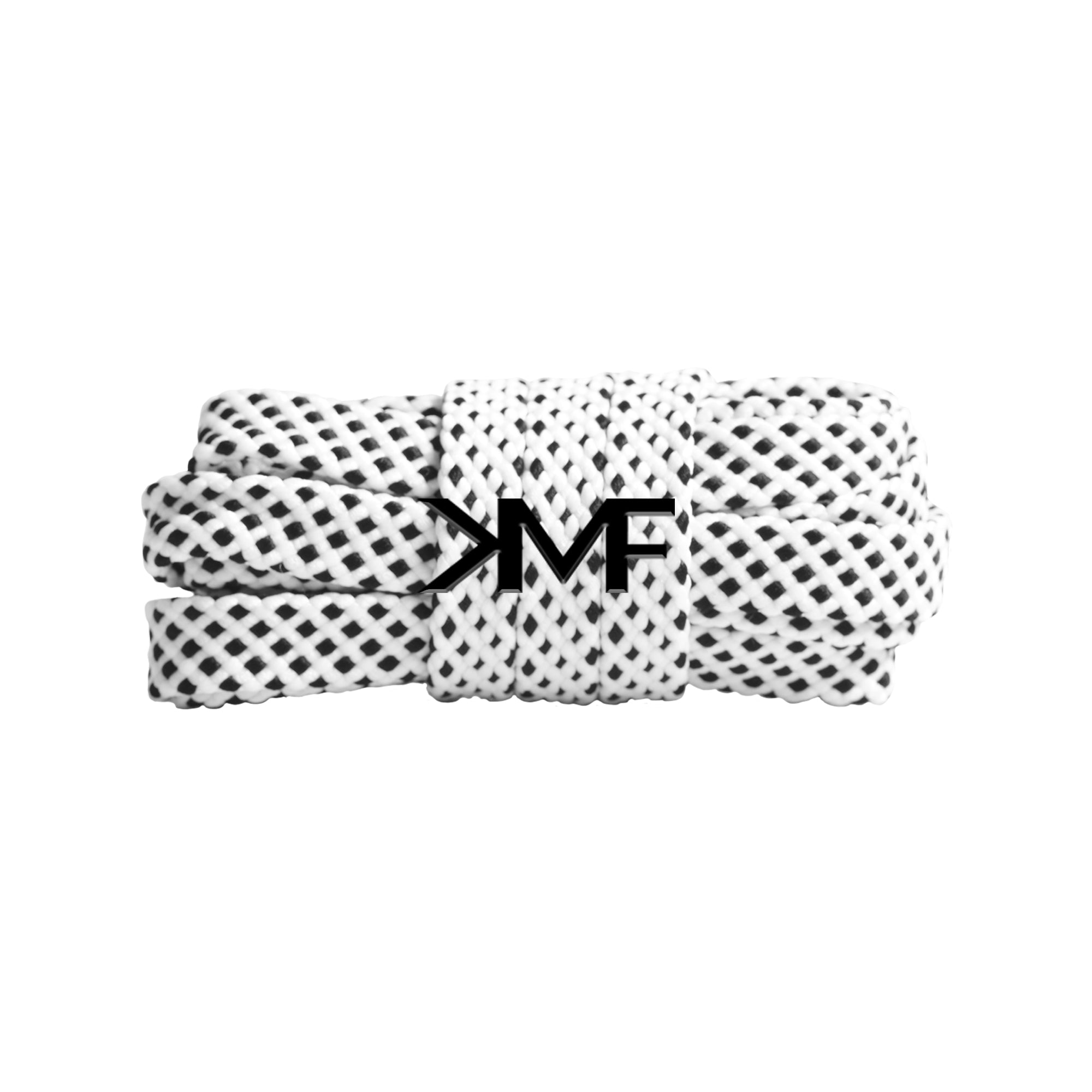 White & Black Premium Dot Flat Shoelaces