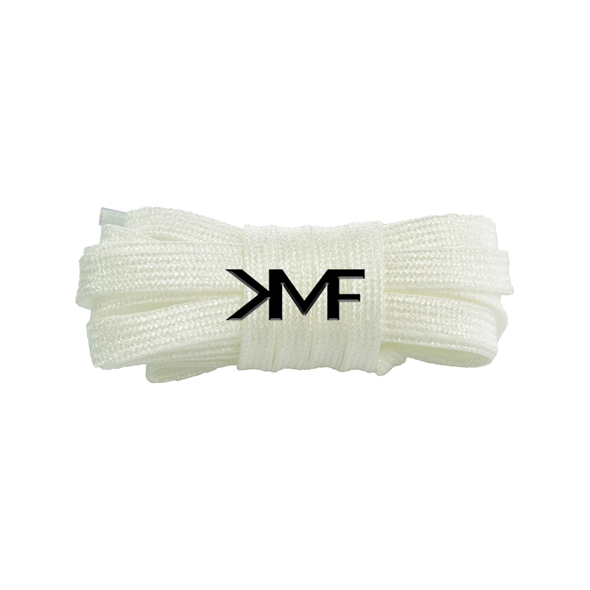 White Slim Glitter Flat Shoelaces