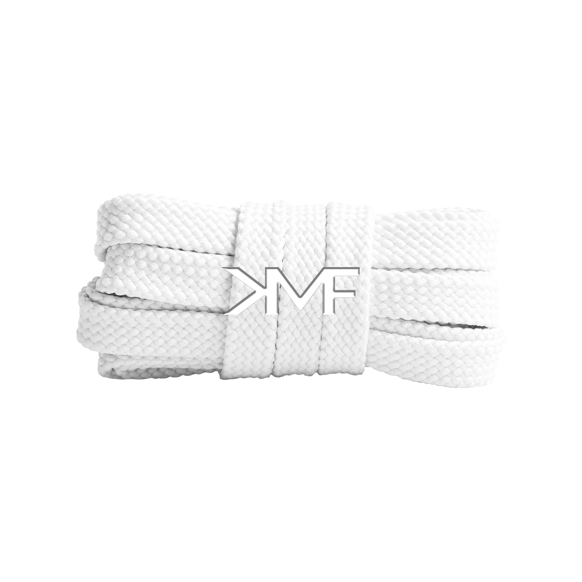 White Tread Flat Shoelaces