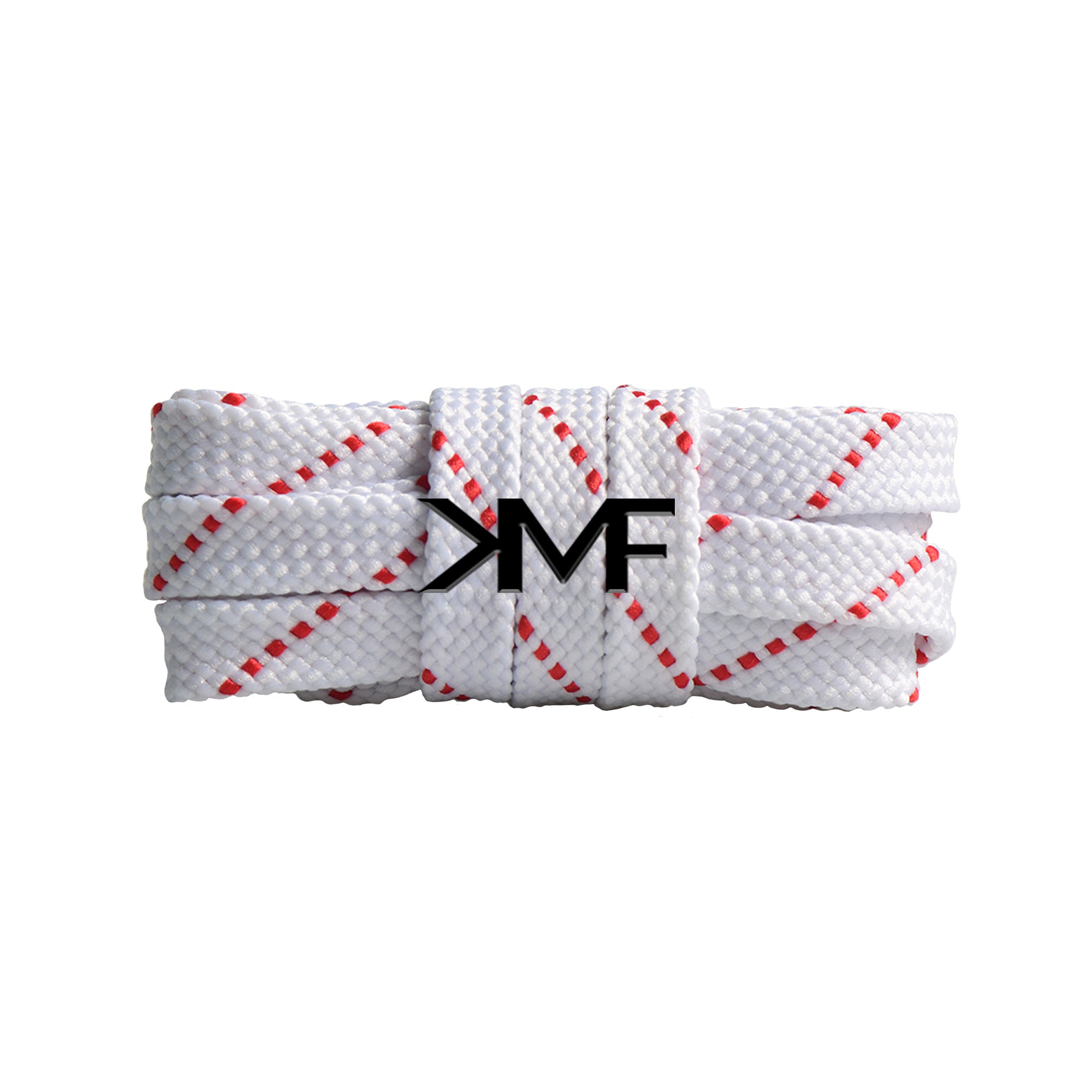 White & Red Premium Pattern Flat Shoelaces