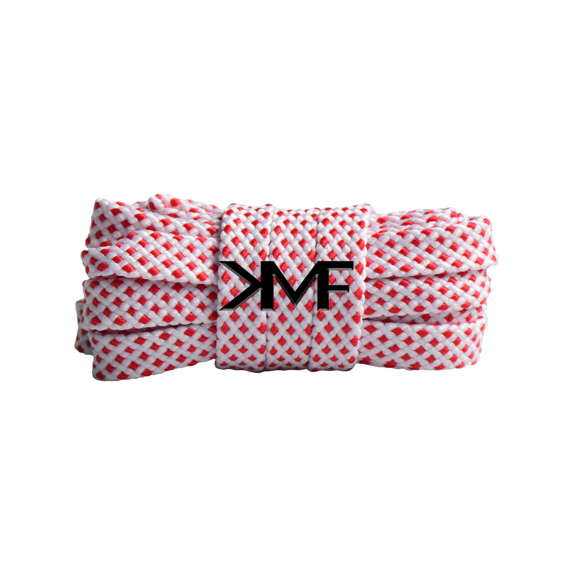 White & Red Premium Dot Flat Shoelaces